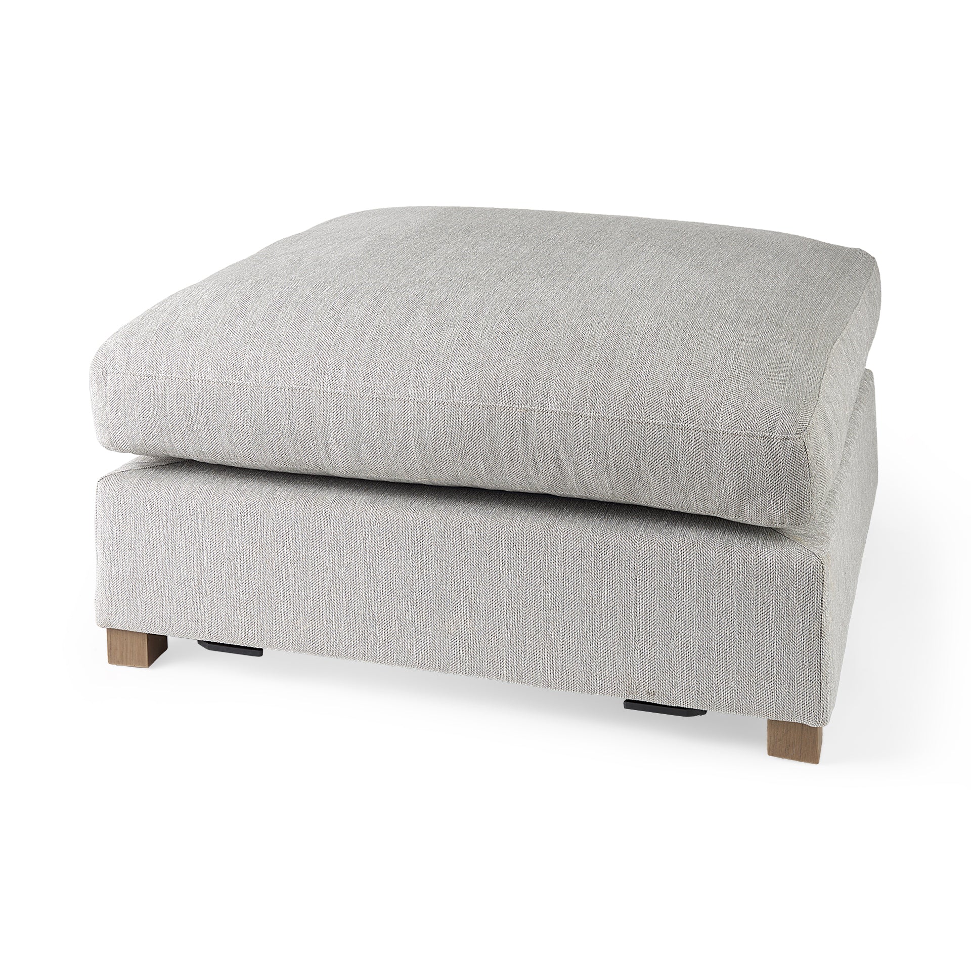 Valence 38.6L x 38.6W x 17.7H Light Gray Full Size Ottoman Sectional Piece - Central Designs