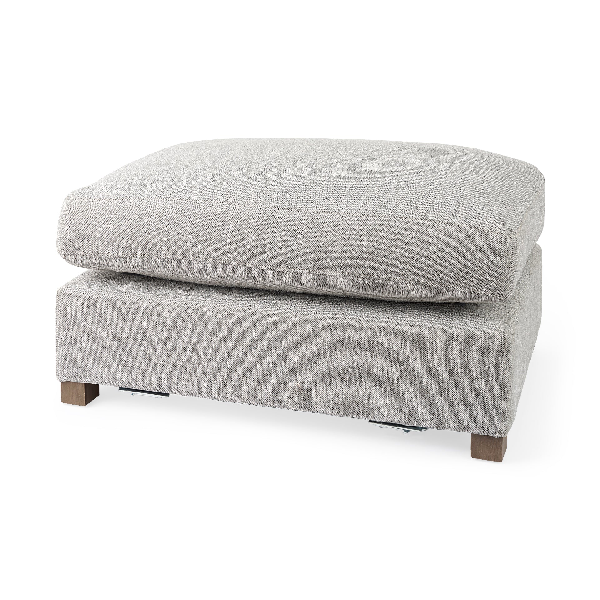 Valence 38.6L x 26.0W x 17.7H Light Gray 2/3 Ottoman Sectional Piece - Central Designs