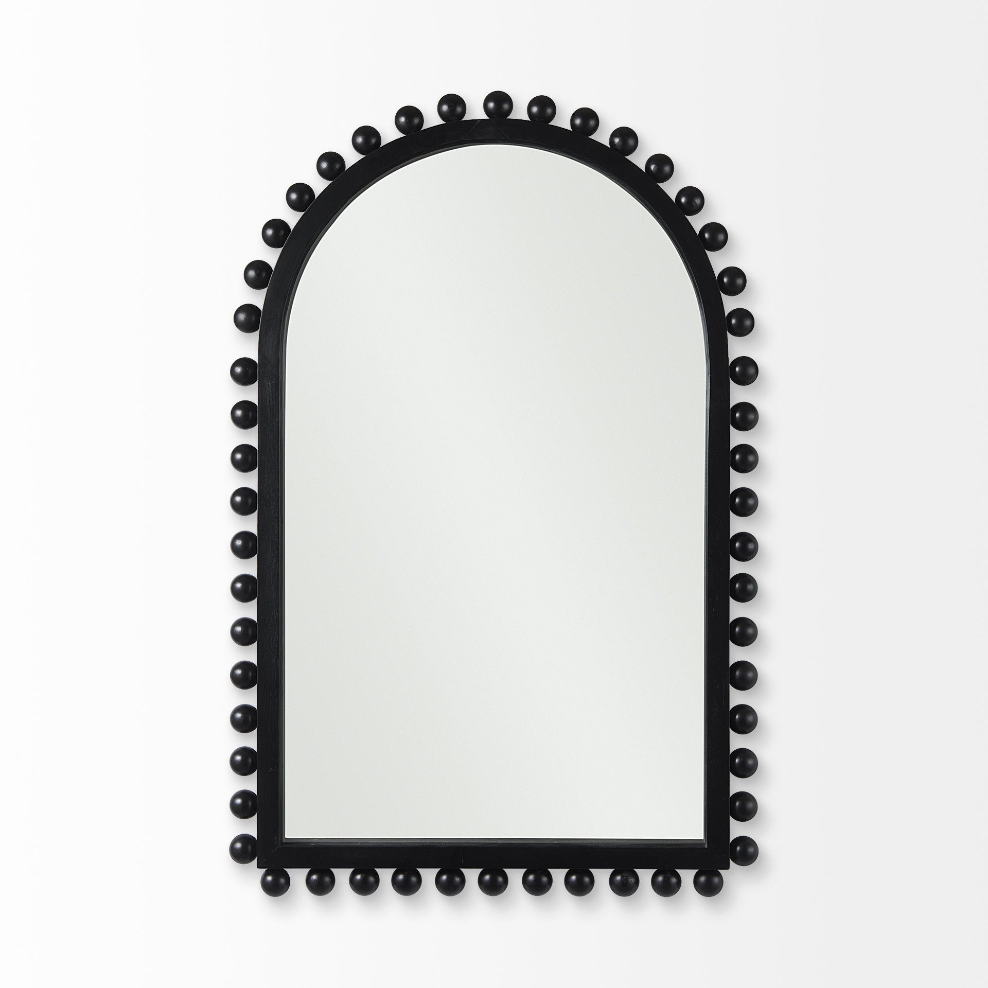 Leeds 23L x 35H Black Wood Arch Frame Mirror - Central Designs