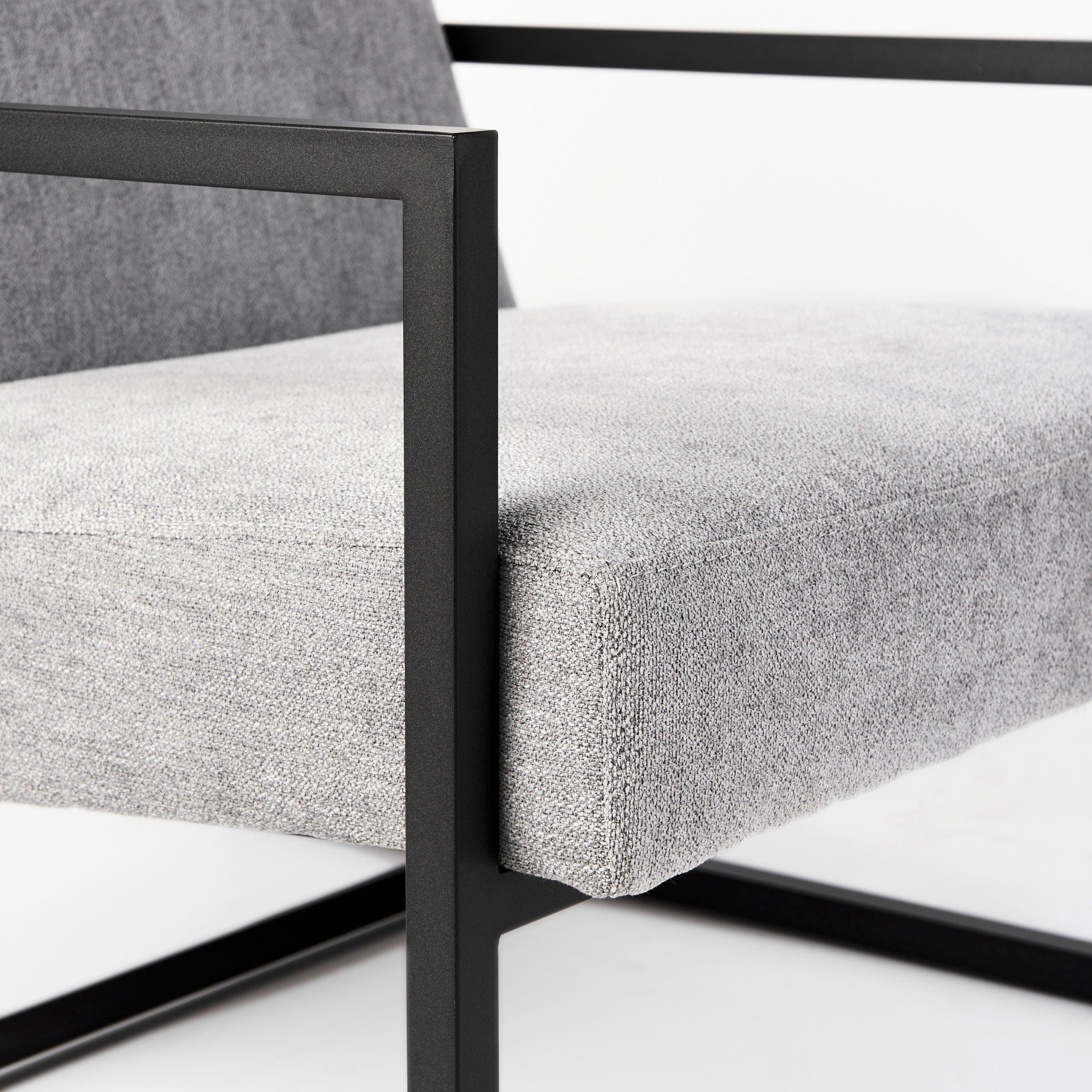 Armelle Gray Fabric Seat W/Black Metal Frame Accent Chair - Central Designs