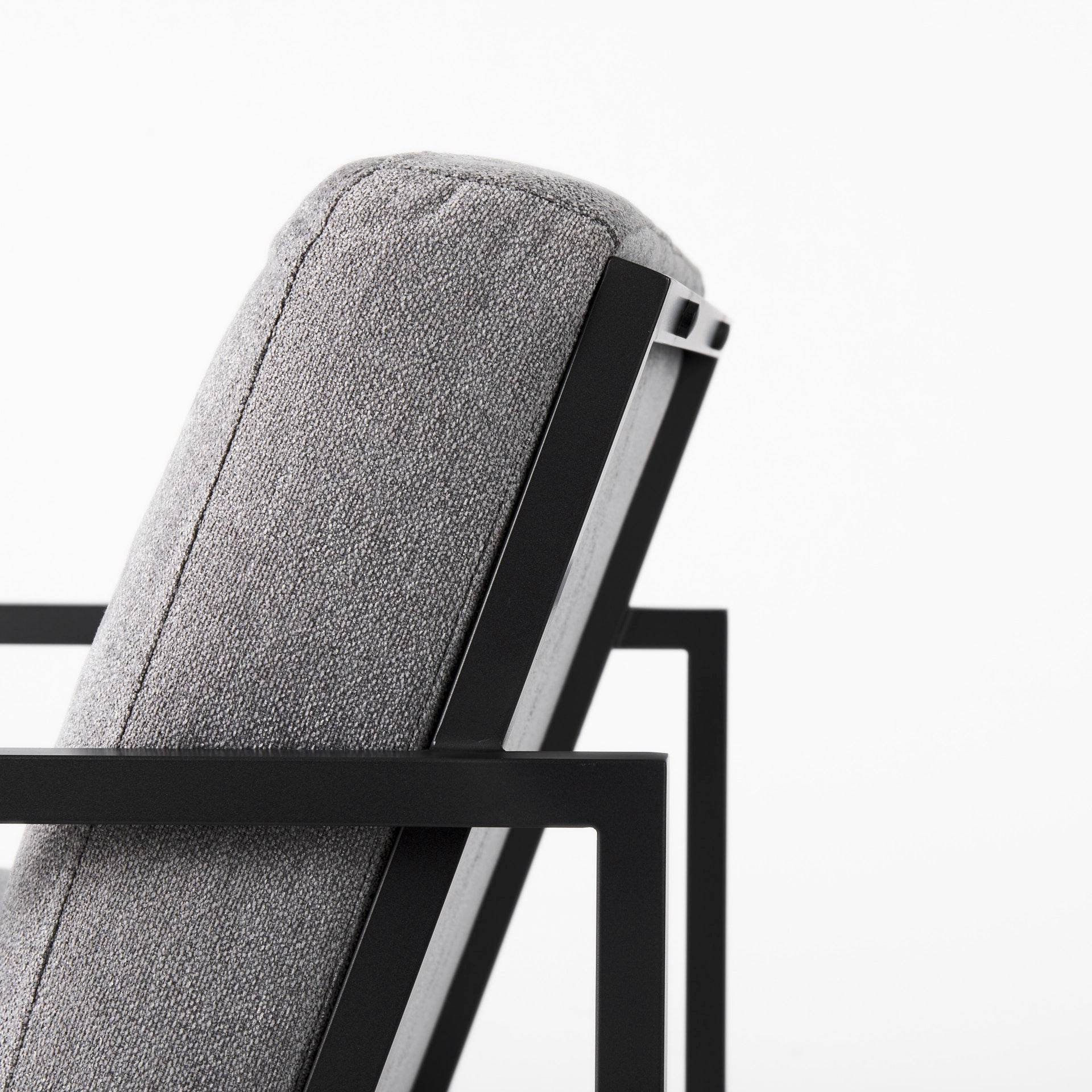 Armelle Gray Fabric Seat W/Black Metal Frame Accent Chair - Central Designs