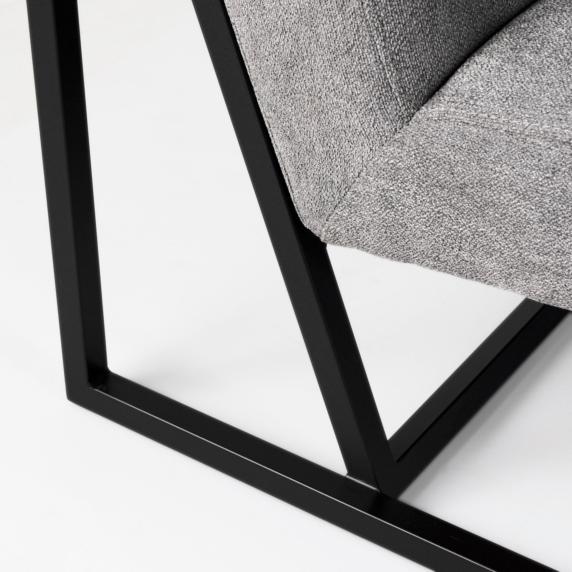 Armelle Gray Fabric Seat W/Black Metal Frame Accent Chair - Central Designs