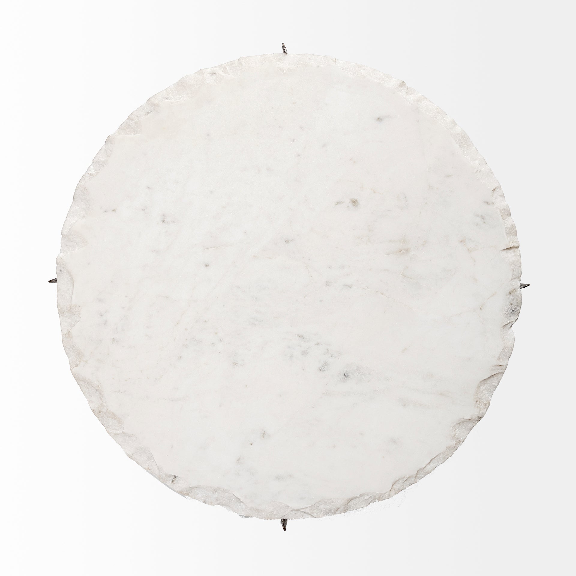 Reinhold II 21L x 21W x 21H Round Live-Edge Marble Top and Gold Metal Base Side/End Table