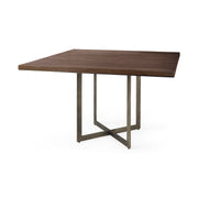 Faye 48.0L x 48.0W x 30.0H Medium Brown Square Dining Table - Central Designs