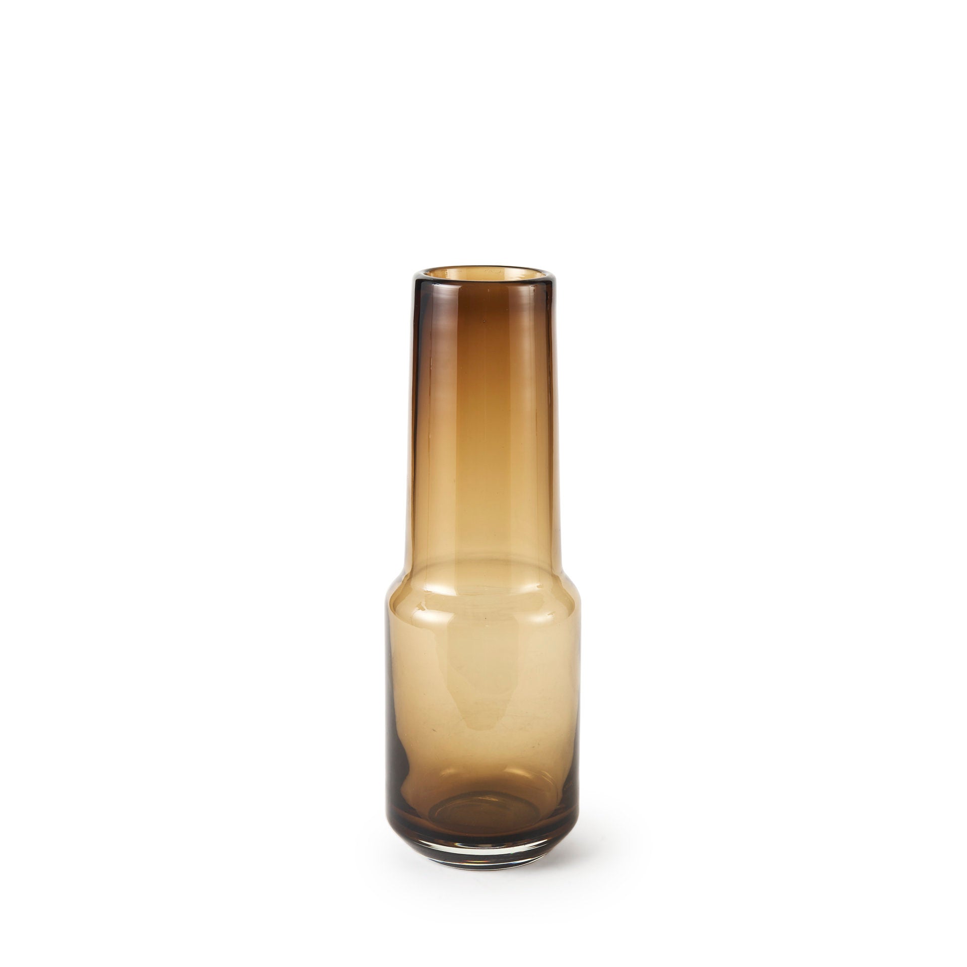 Amrita 4.1L x 4.1W x 11.9H Golden Brown Glass Vase - Central Designs