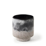 Squally 6.0L x 6.0W x 6.4H Black/Brown Glass Ombre Textured Small Vase - Central Designs
