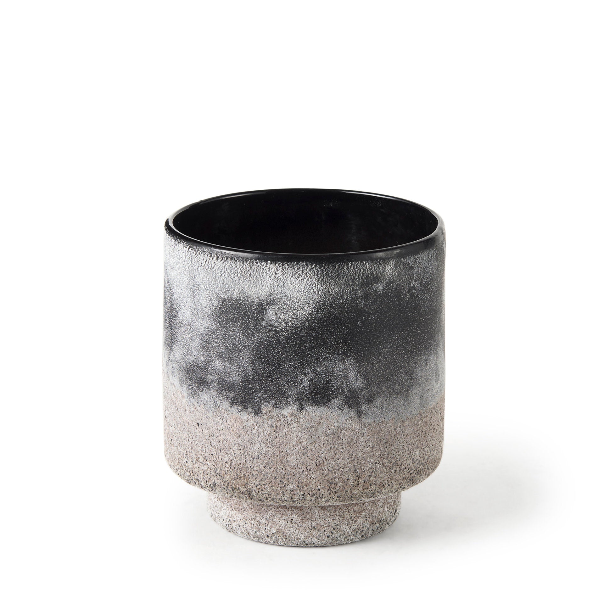 Squally 6.0L x 6.0W x 6.4H Black/Brown Glass Ombre Textured Small Vase - Central Designs