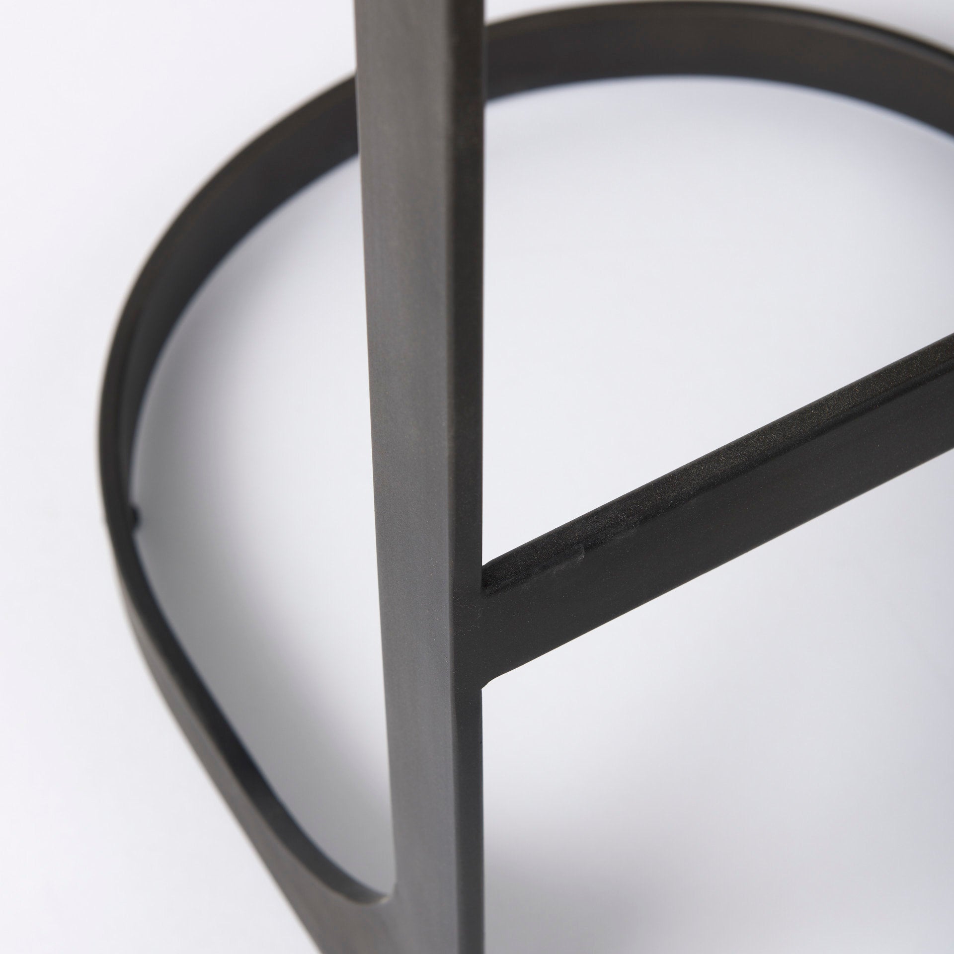 Tyson 17L x 18W x 31H Black Leather W/ Metal Frame Bar Stool - Central Designs