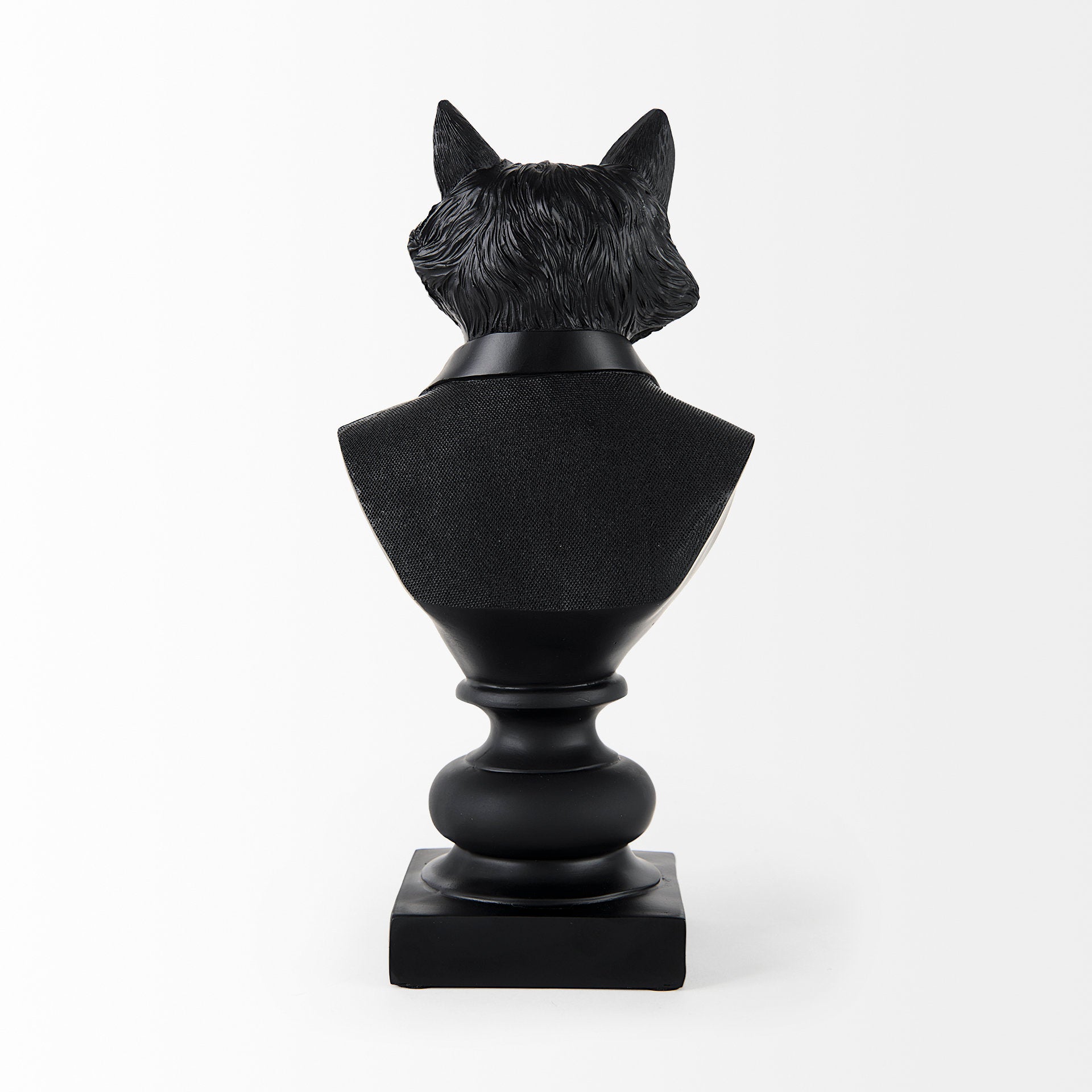 Murray 6.0L x 4.5W x 13.0H Black Painted Resin Fox in a Suit Bust - Central Designs