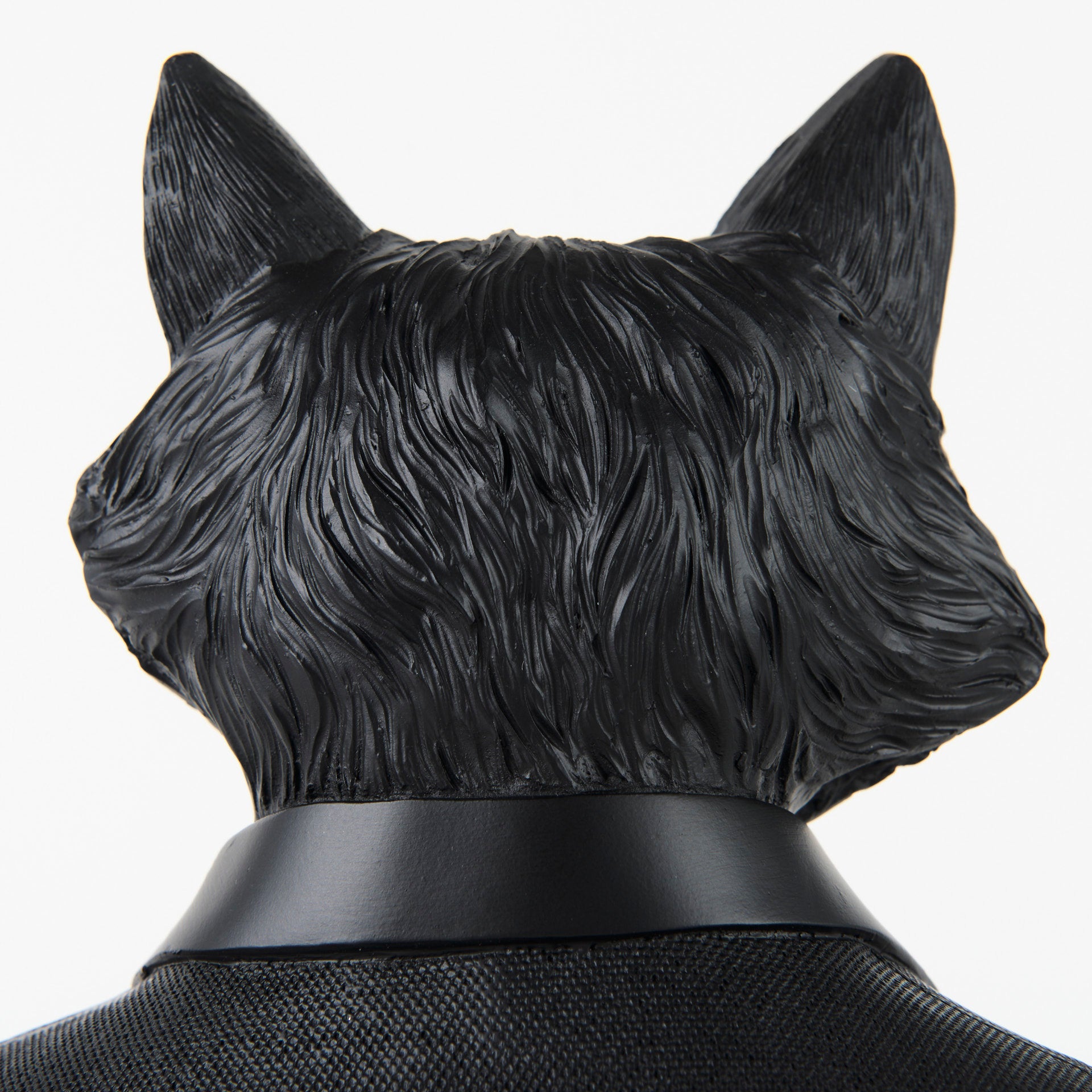 Murray 6.0L x 4.5W x 13.0H Black Painted Resin Fox in a Suit Bust - Central Designs