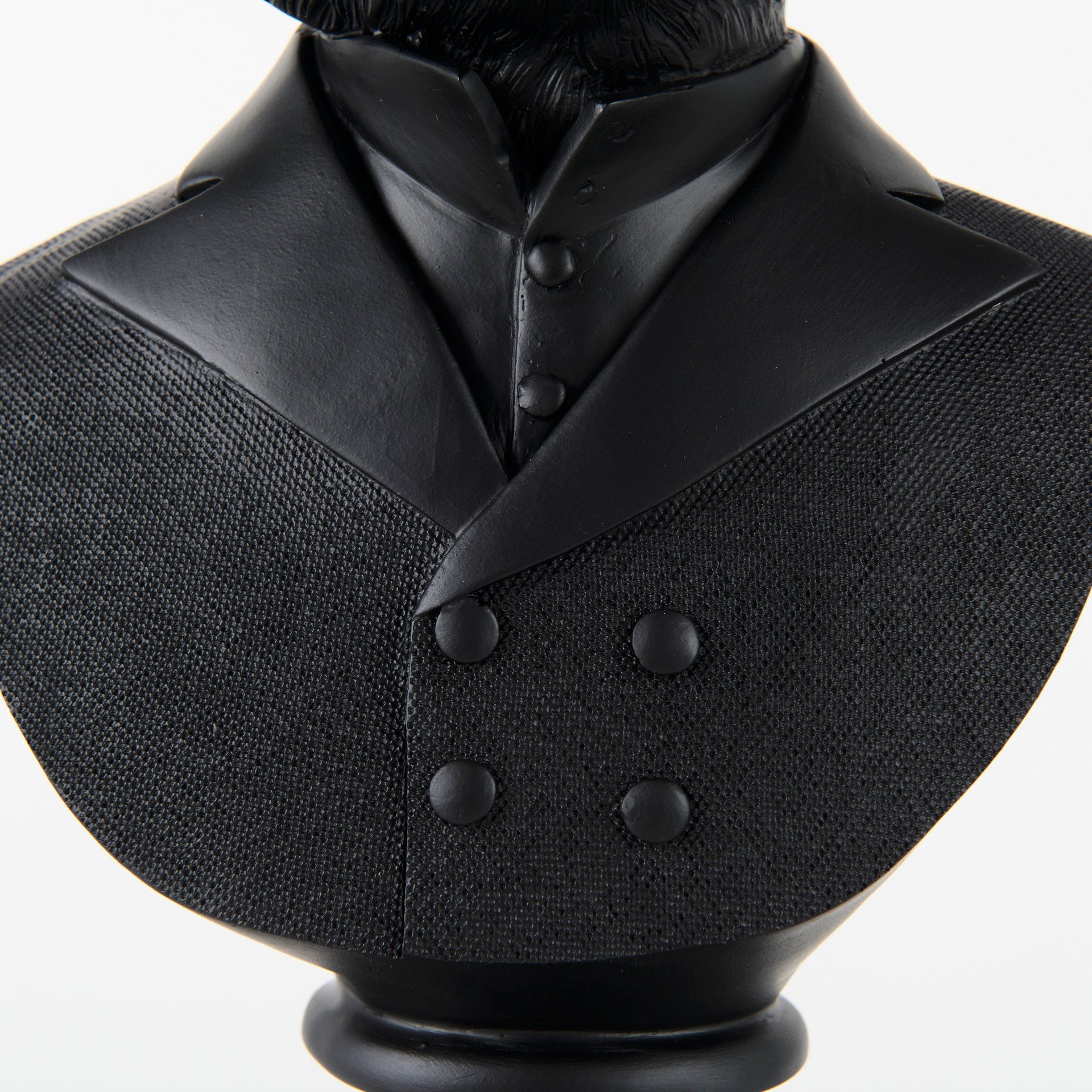 Murray 6.0L x 4.5W x 13.0H Black Painted Resin Fox in a Suit Bust - Central Designs