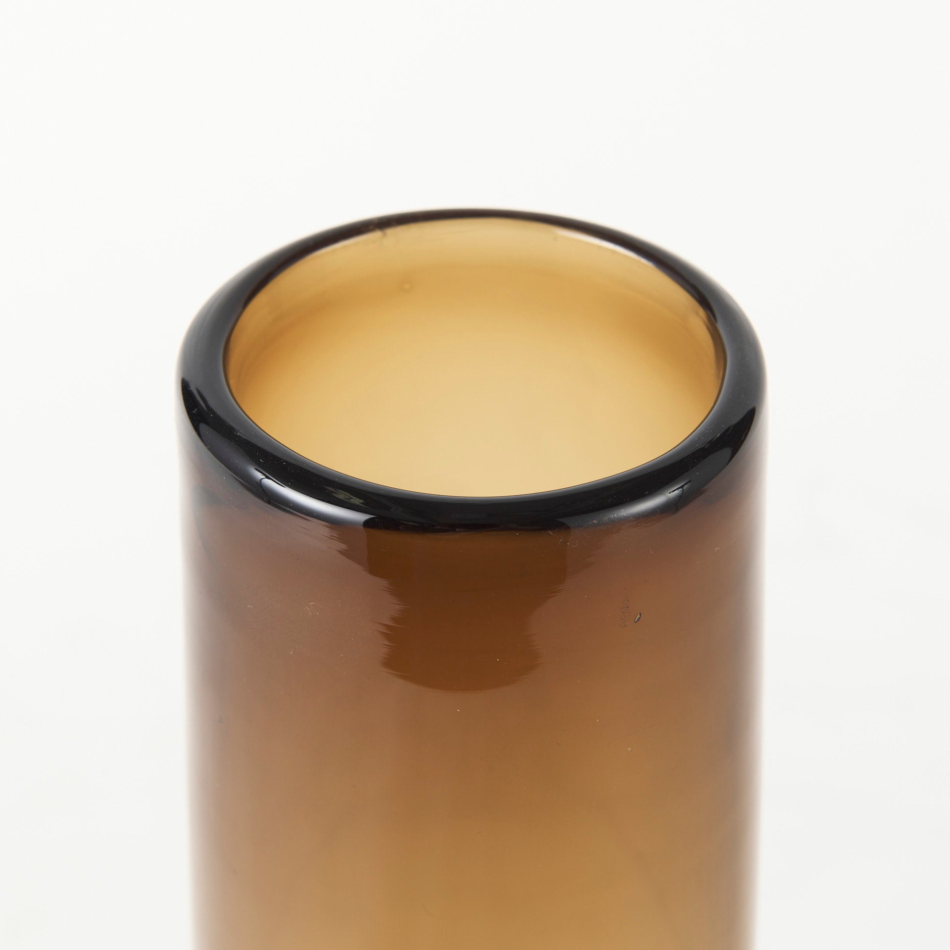 Amrita 4.1L x 4.1W x 11.9H Golden Brown Glass Vase - Central Designs