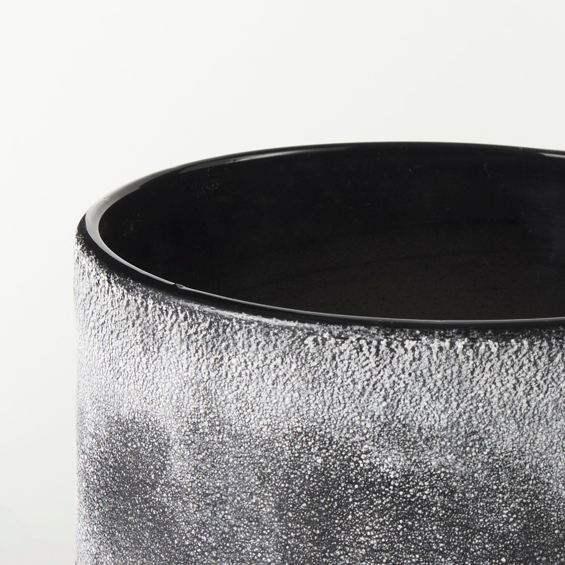 Squally 6.0L x 6.0W x 6.4H Black/Brown Glass Ombre Textured Small Vase - Central Designs