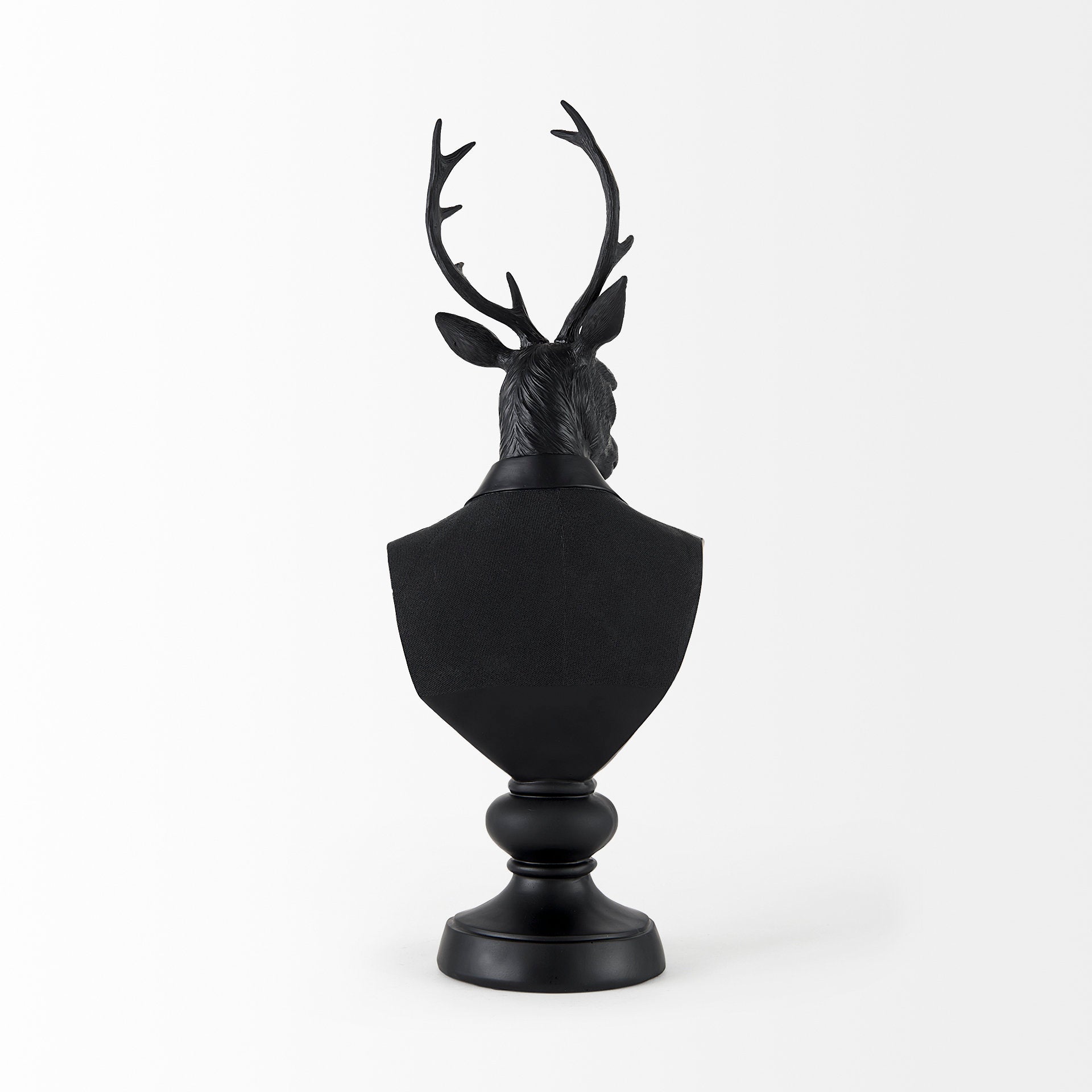 Mozart 8.2L x 6.0W x 22.5H Black Painted Resin Deer Bust - Central Designs
