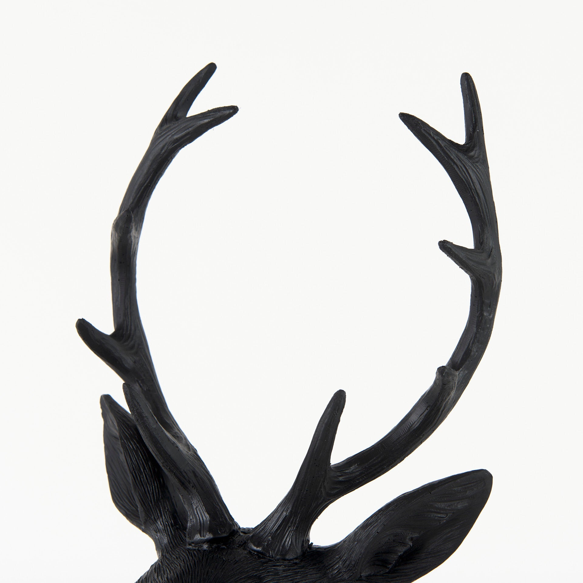 Mozart 8.2L x 6.0W x 22.5H Black Painted Resin Deer Bust - Central Designs