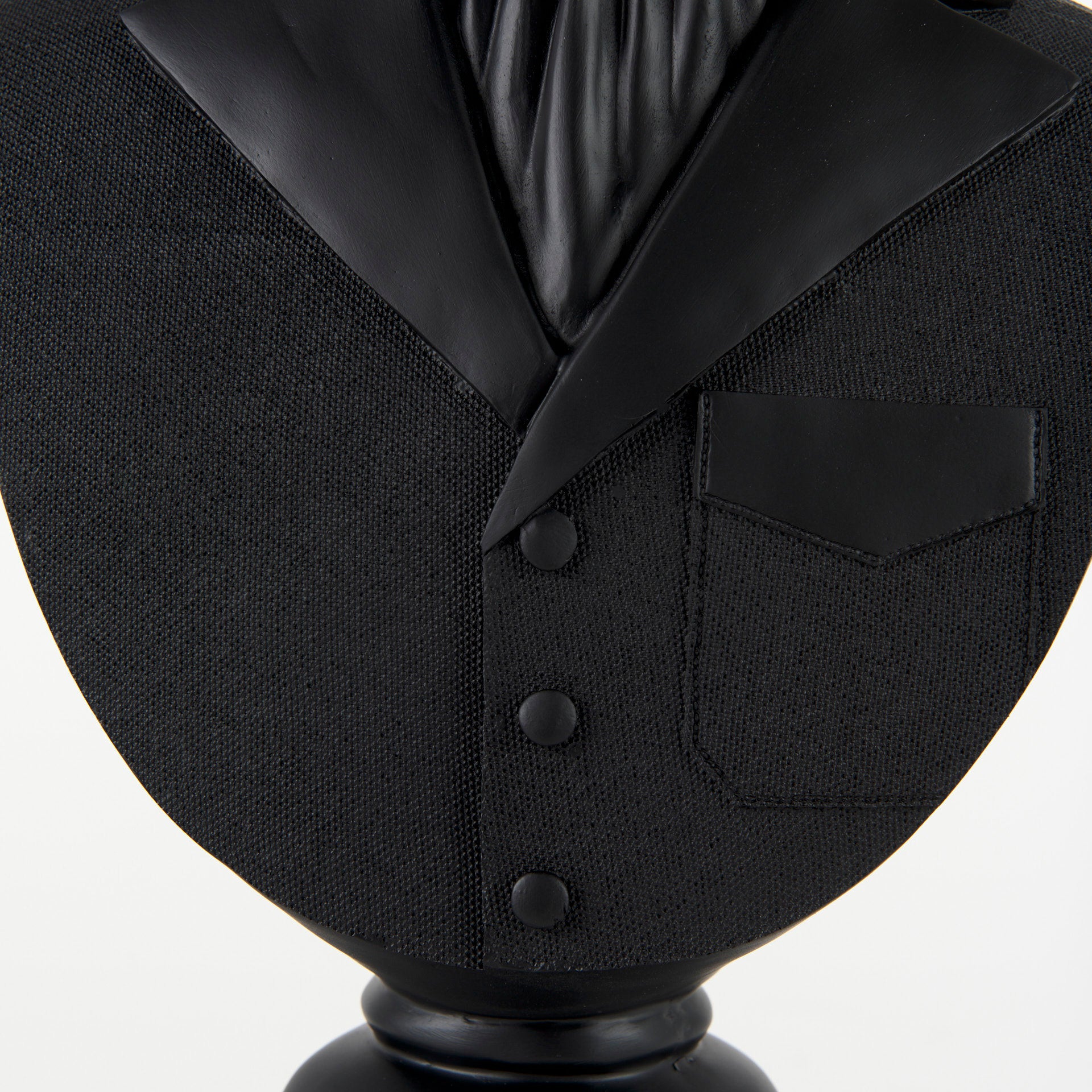 Mozart 8.2L x 6.0W x 22.5H Black Painted Resin Deer Bust - Central Designs