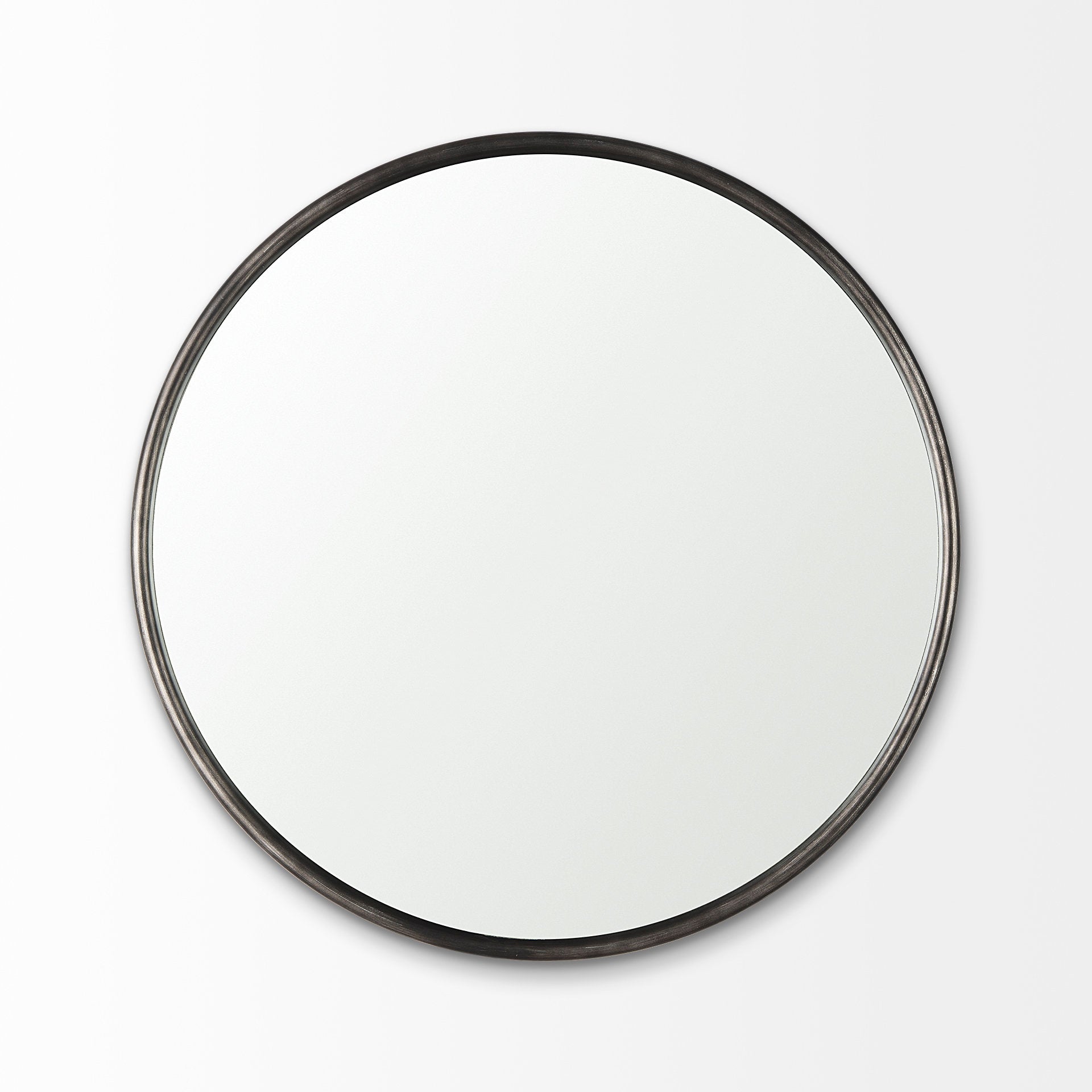 Piper 35.8L x 1.0W x 35.8H Small Black Metal Round Wall Mirror - Central Designs