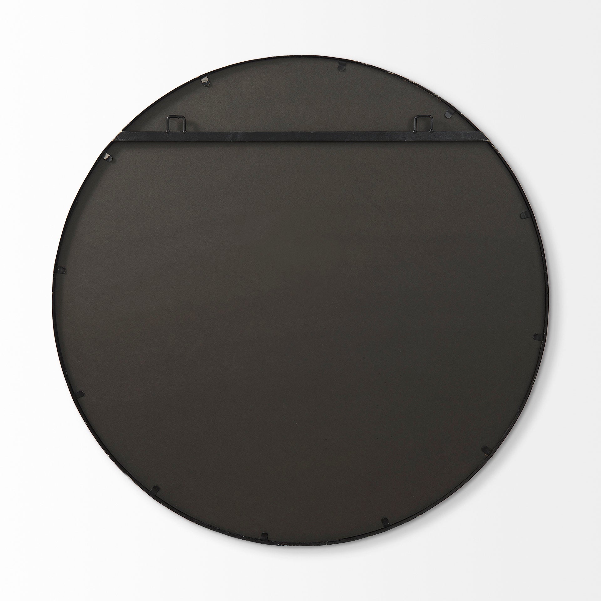 Piper 35.8L x 1.0W x 35.8H Small Black Metal Round Wall Mirror - Central Designs