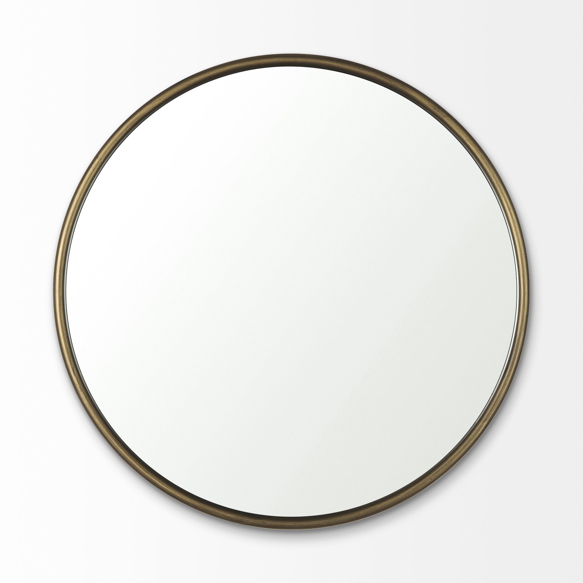 Piper 35.8L x 1.0W x 35.8H Small Gold Metal Round Wall Mirror - Central Designs