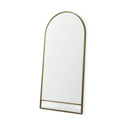 Sadie 36.0L x 2.0W x 76.0H Antique Gold Metal Rounded Arch Floor Mirror - Central Designs