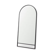 Sadie 36.0L x 2.0W x 76.0H Black Metal Rounded Arch Floor Mirror - Central Designs