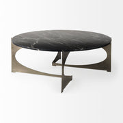 Reinhold III Black Marble Top Iron Coffee Table - Central Designs