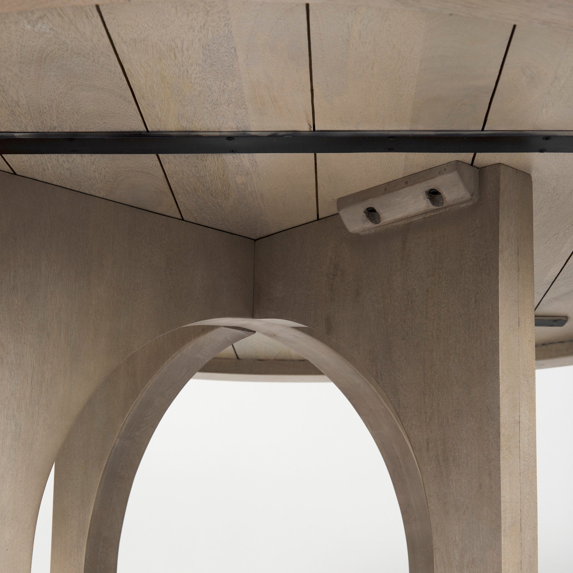 Liesl 54.L x 54.0W x 30.0H Barely Gray Finished Wood W/ Circular Top Dining Table - Central Designs