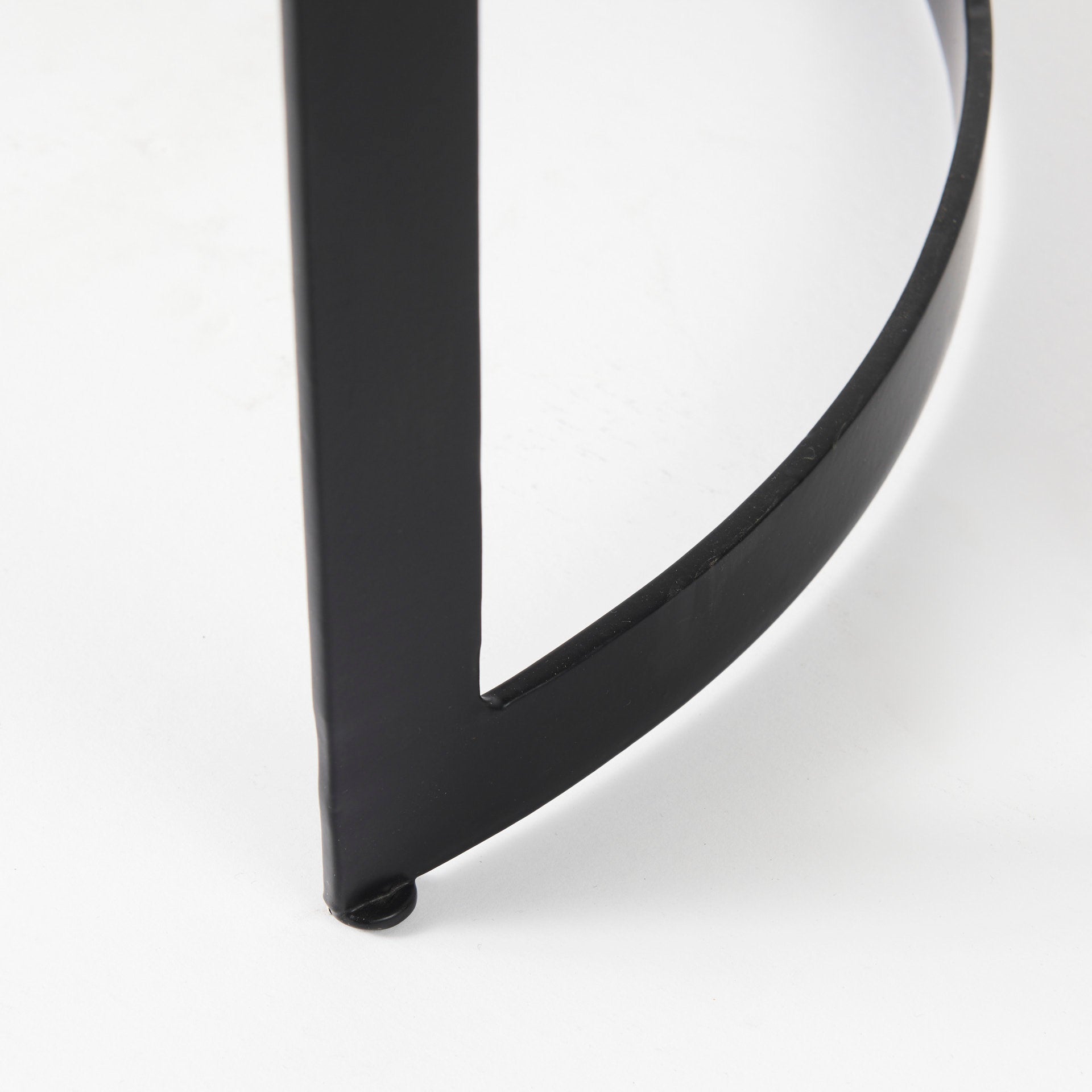 Aisley (Set of 2) 19.3L x 19.3W x 19H Light Brown Wood W/ Black Metal Base Round Nesting Side Tables - Central Designs