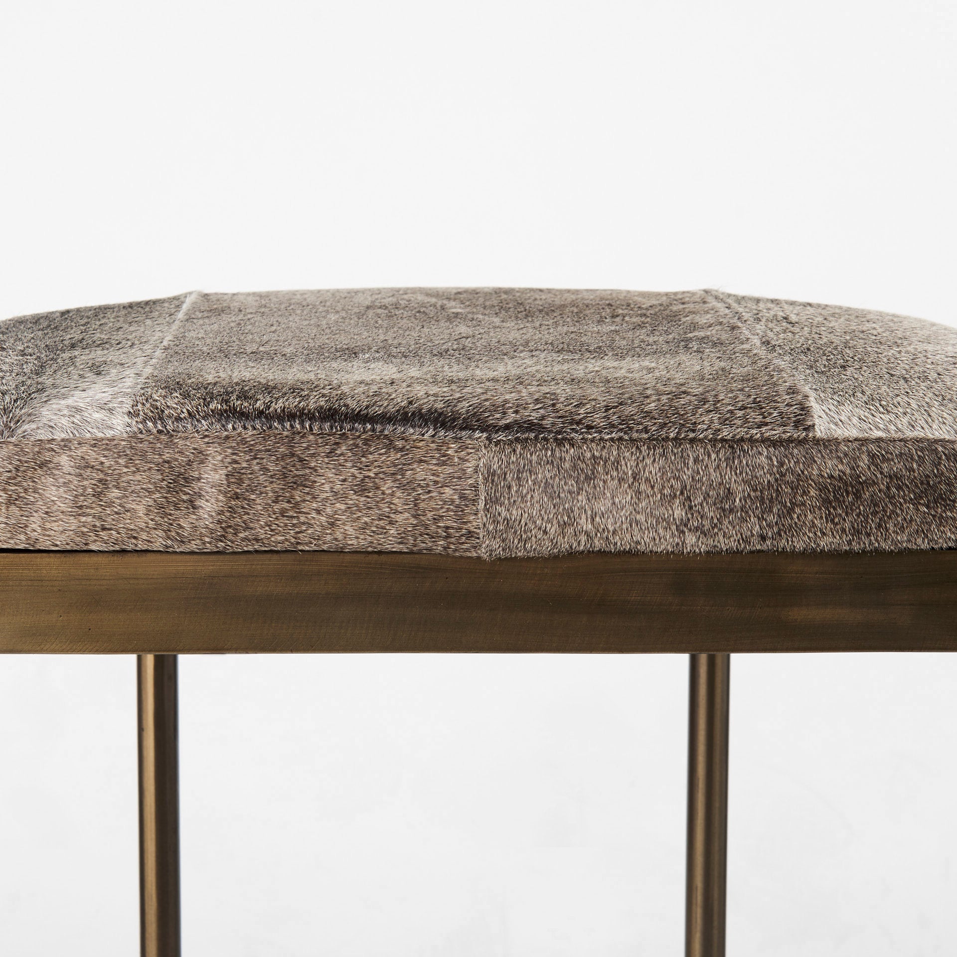 Millie 16.75 X 17.75 X 26.25 Hair - on - hide Seat W/ Gold Metal Frame Counter Stool - Central Designs