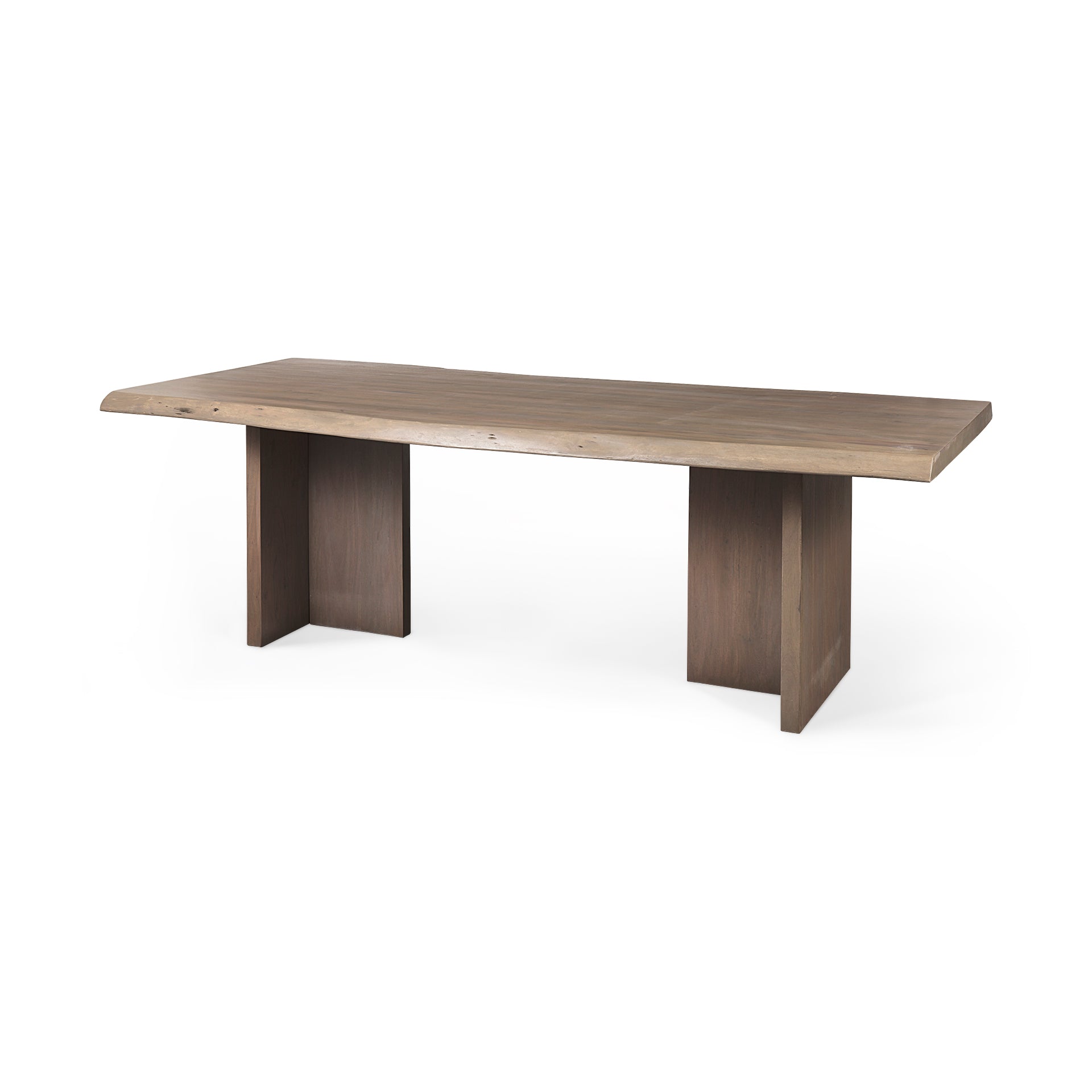 Konstantin 94.0 x 40.0 x 30.0 Medium Brown Wood W/ Live Edge Rectangular Dining Table - Central Designs