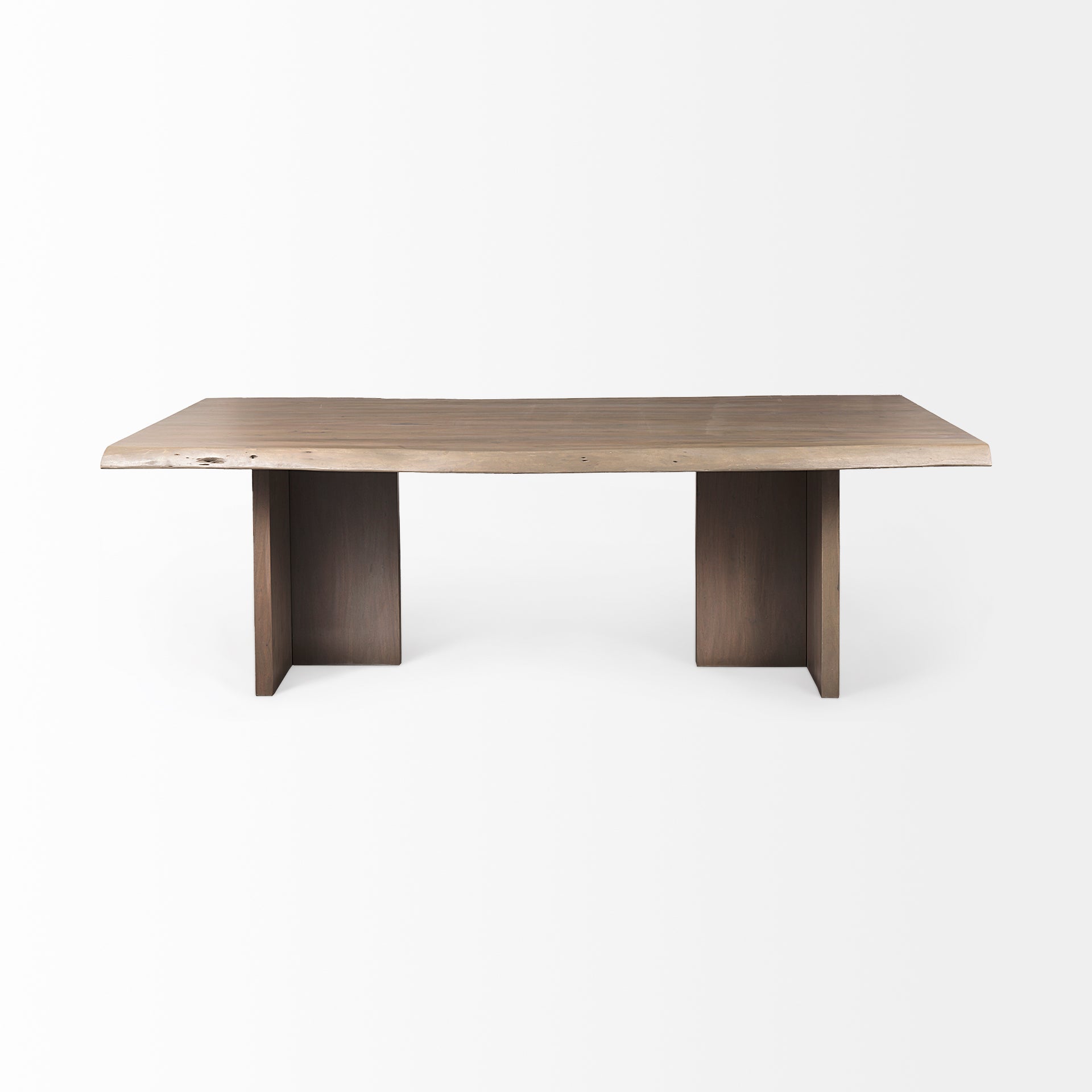 Konstantin 94.0 x 40.0 x 30.0 Medium Brown Wood W/ Live Edge Rectangular Dining Table - Central Designs