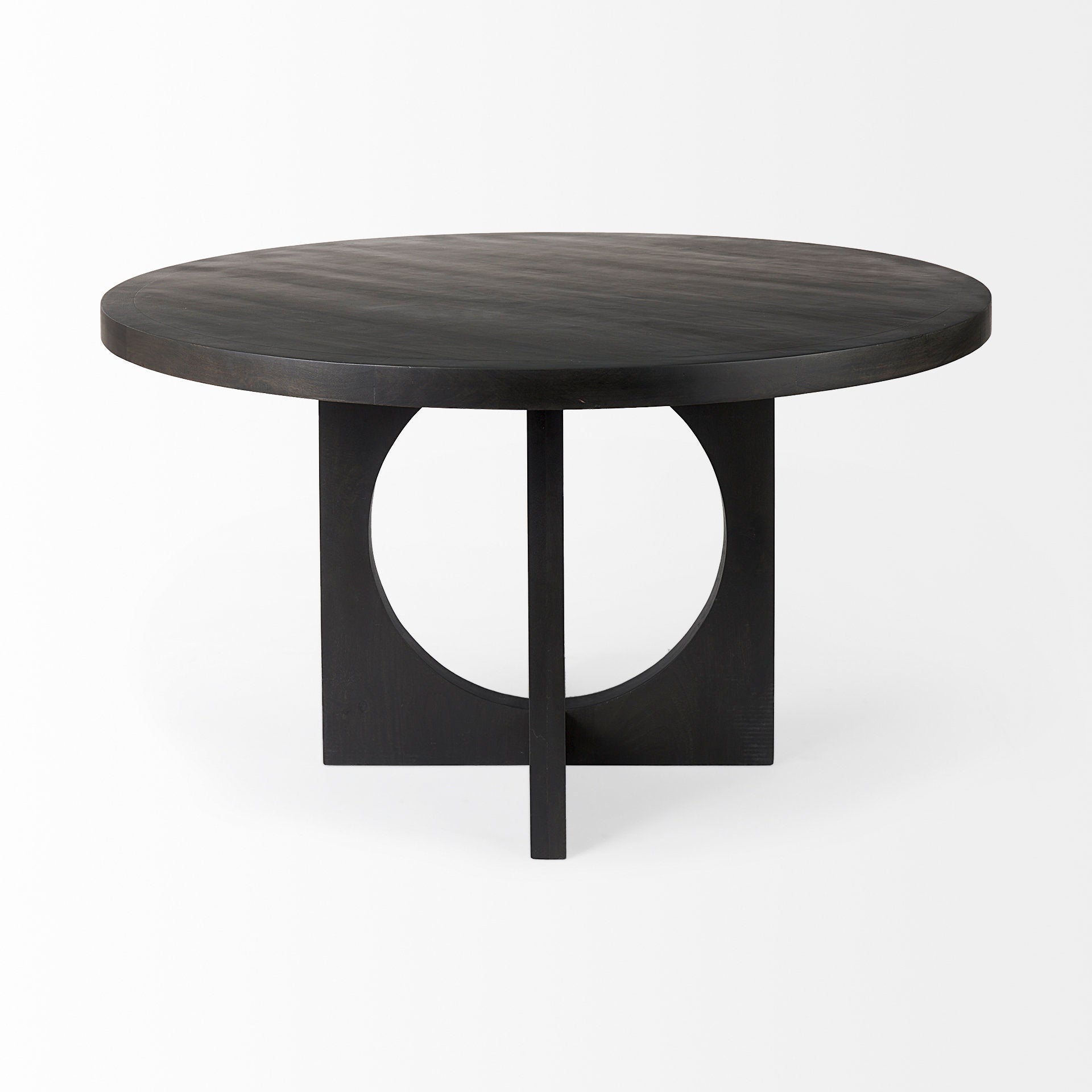 Liesl 54.L x 54.0W x 30.0H Black Wood W/ Circular Top Dining Table - Central Designs