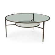 Felicity 36.0L x 36.0W x 16.0H Marble Top W/Iron Frame Coffee Table - Central Designs