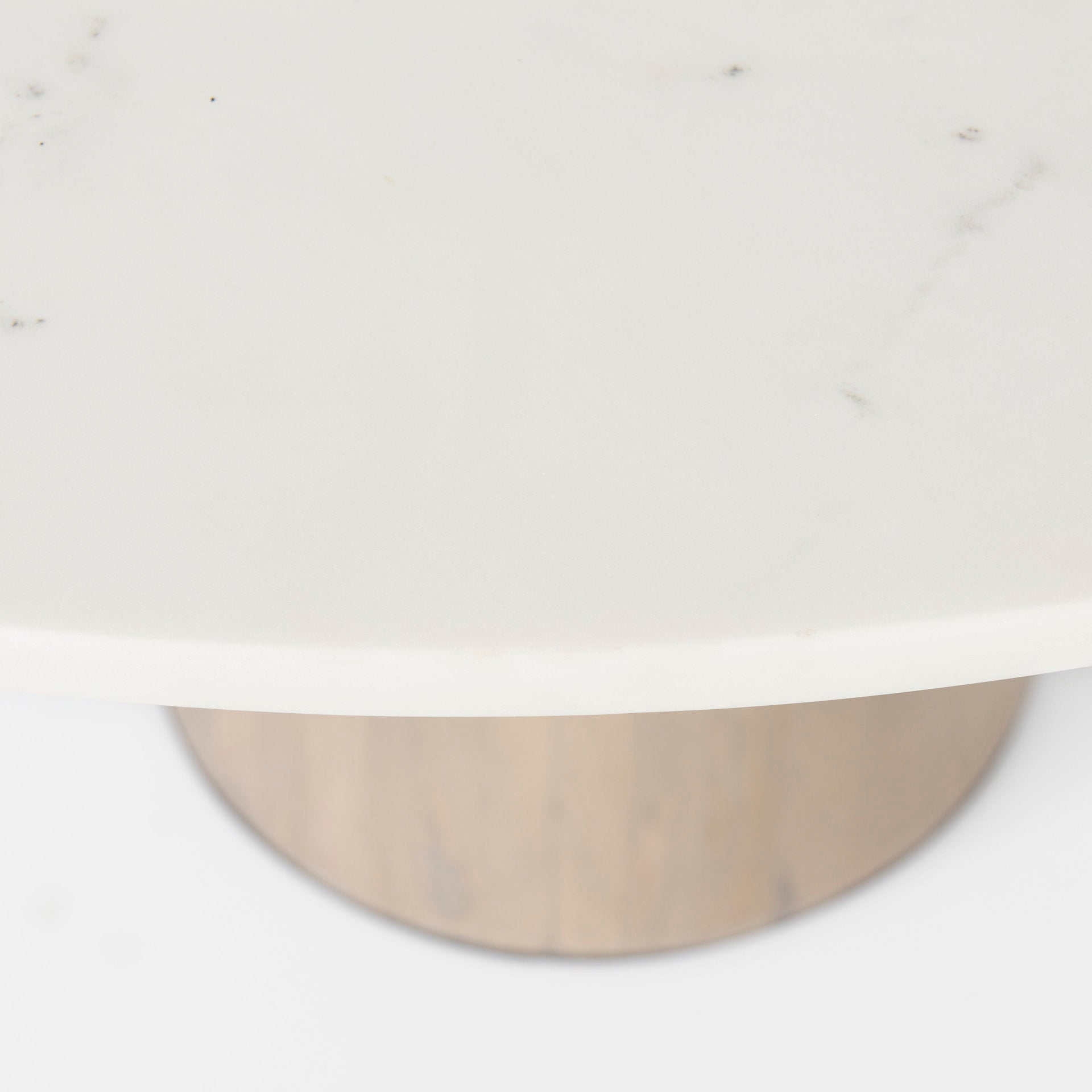 Maxwell 48L x 48W x 30H White Marble Round Top W/ Black Metal and Wood Pedestal Base Dining Table - Central Designs