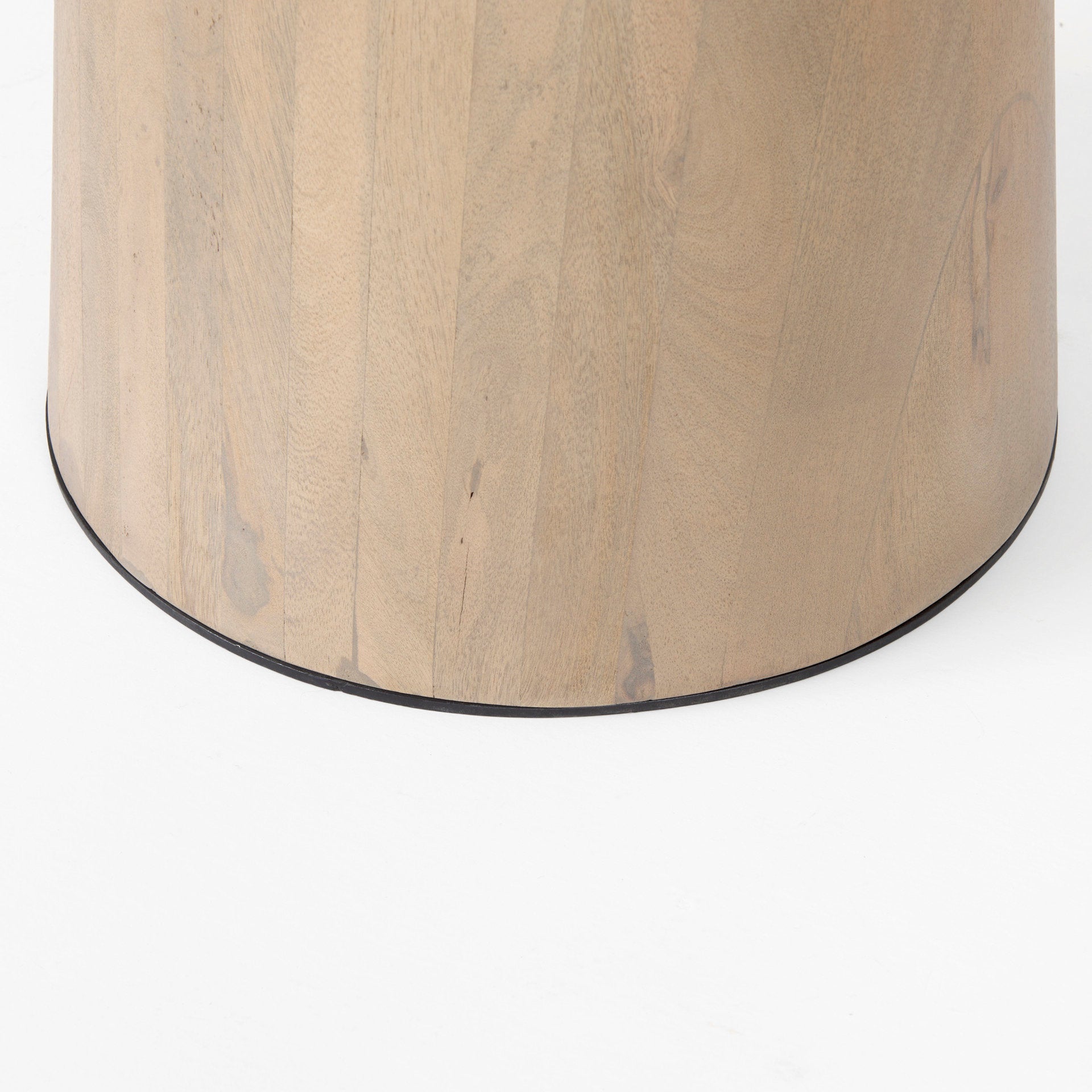 Maxwell 48L x 48W x 30H White Marble Round Top W/ Black Metal and Wood Pedestal Base Dining Table - Central Designs