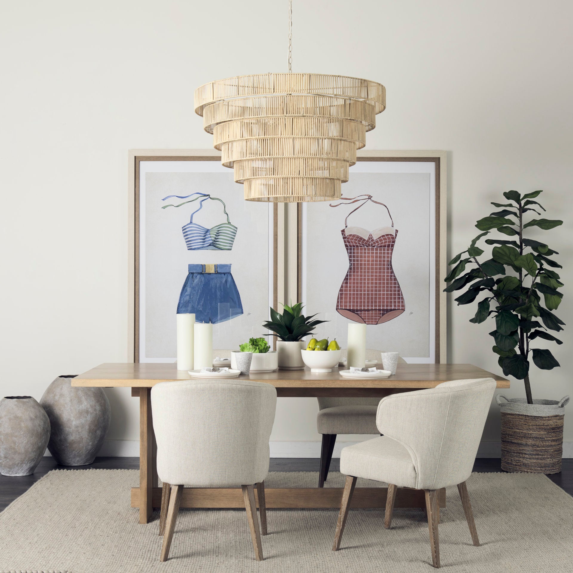 Aida 84L Light Brown Wood Dining Table - Central Designs