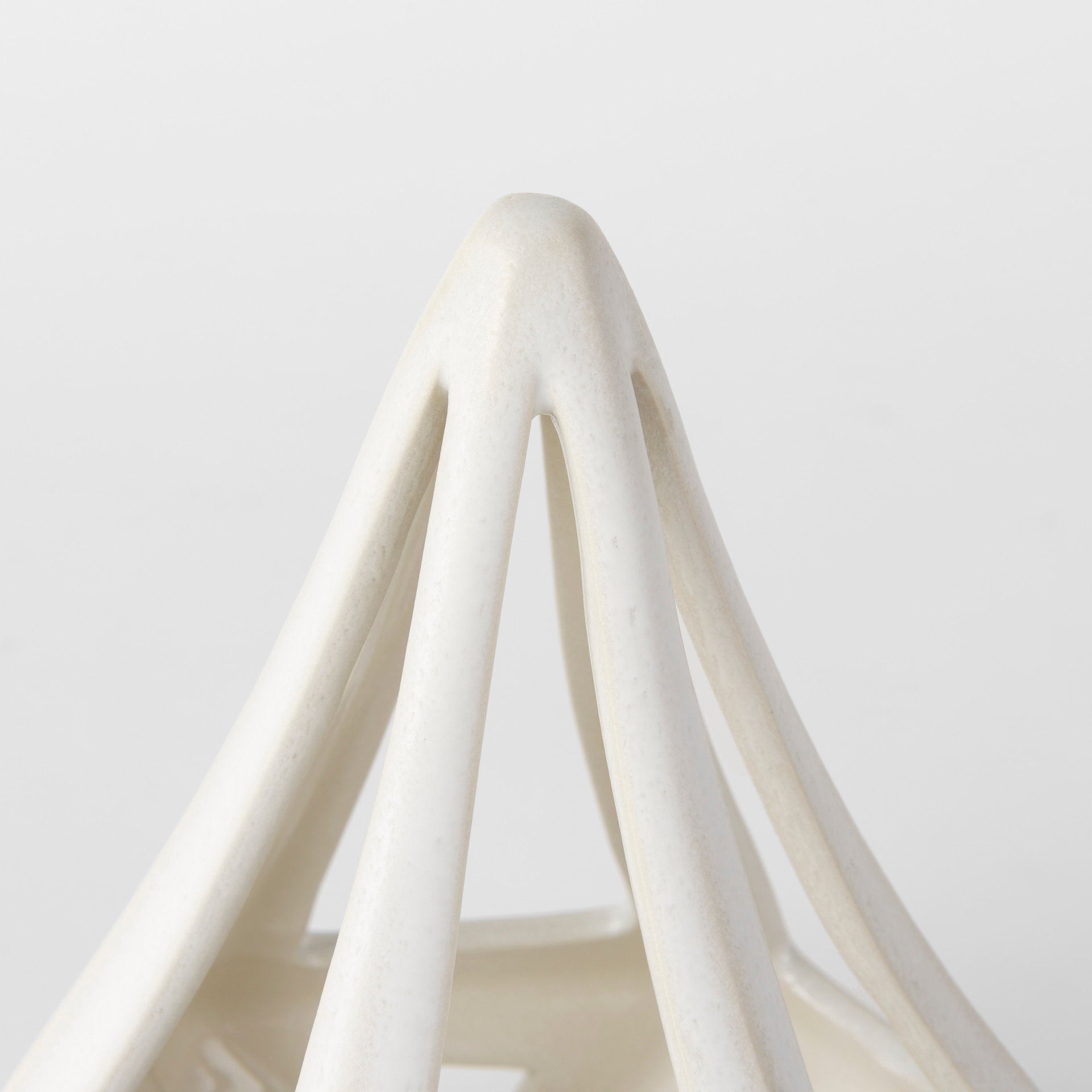 Hood 7.7L x 7.7W x 9.4H White Geometric Ceramic Object - Central Designs