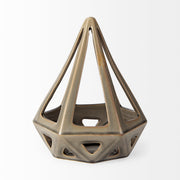 Hood 7.7L x 7.7W x 9.4H Bronze Geometric Ceramic Object - Central Designs