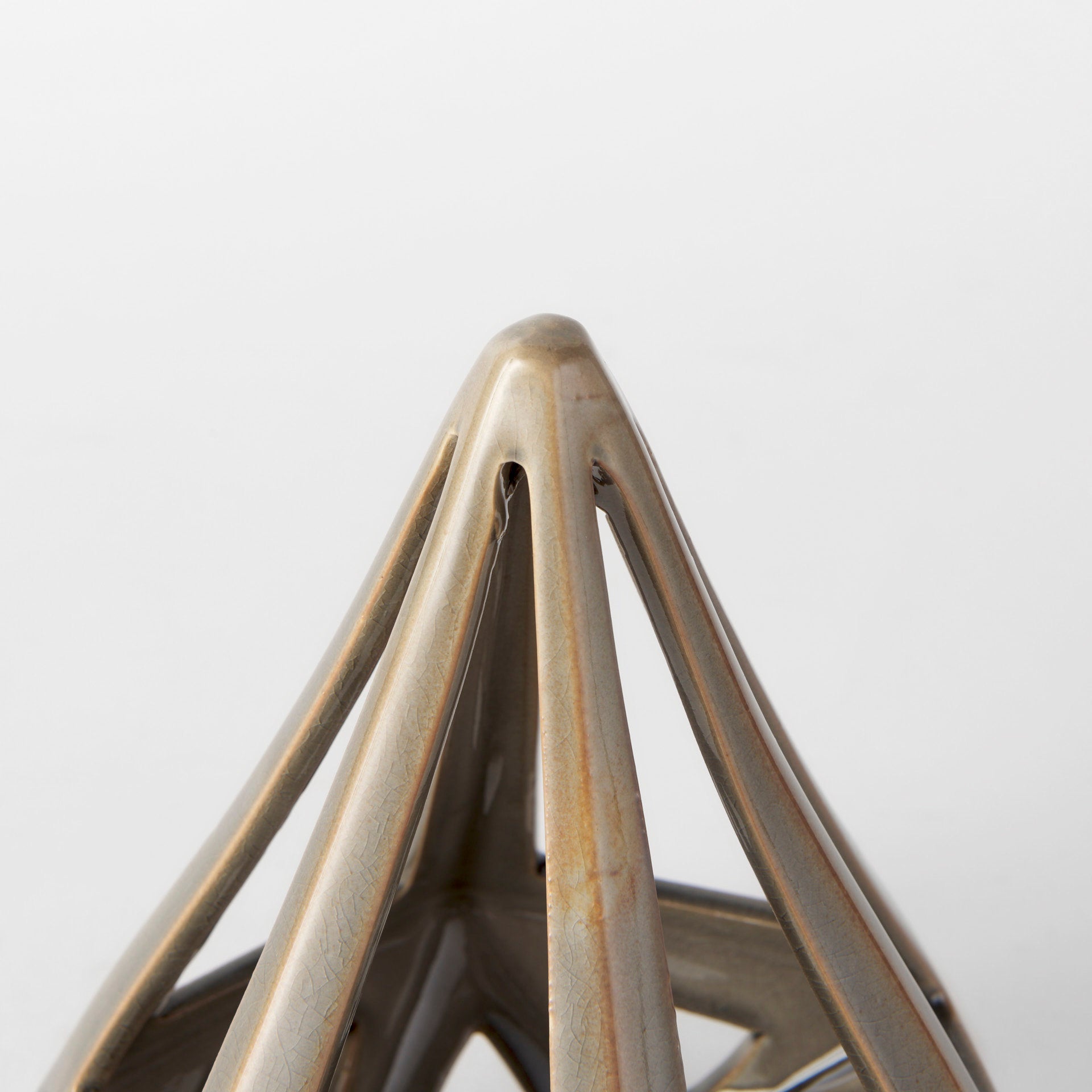 Hood 7.7L x 7.7W x 9.4H Bronze Geometric Ceramic Object - Central Designs
