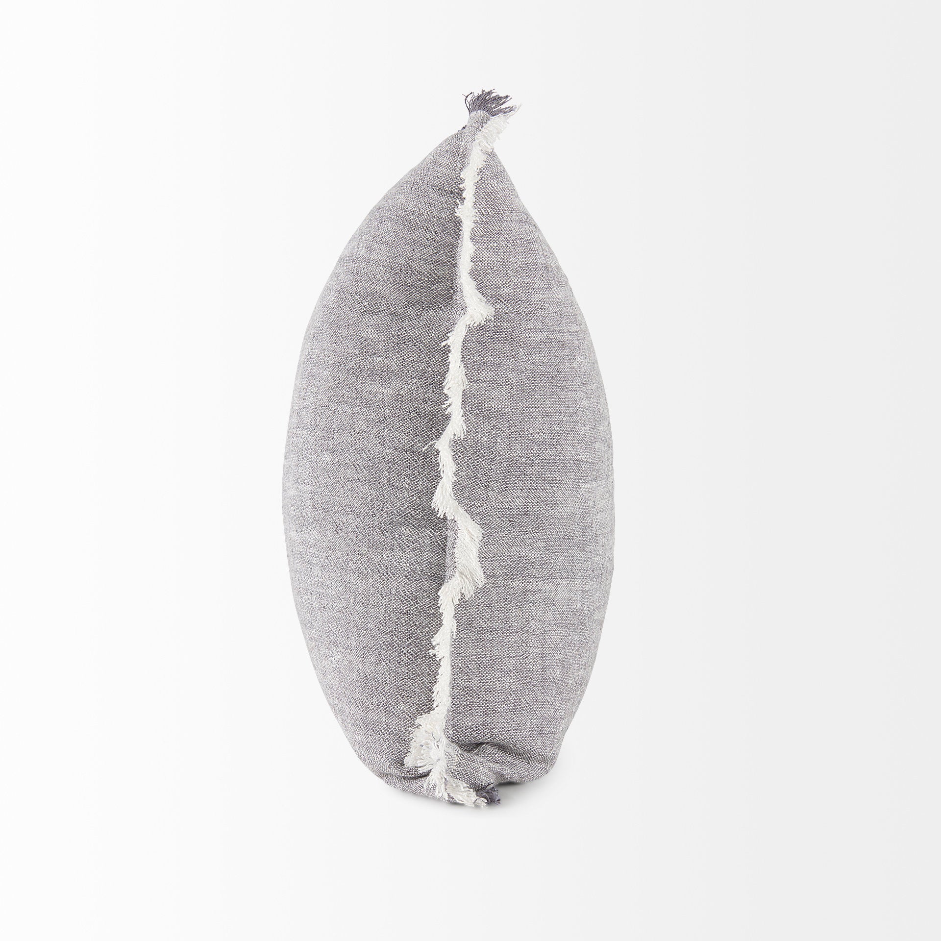 Thais 20L x 20W Blue and Cream Fringed Decorative Pillow Cover - Central Designs