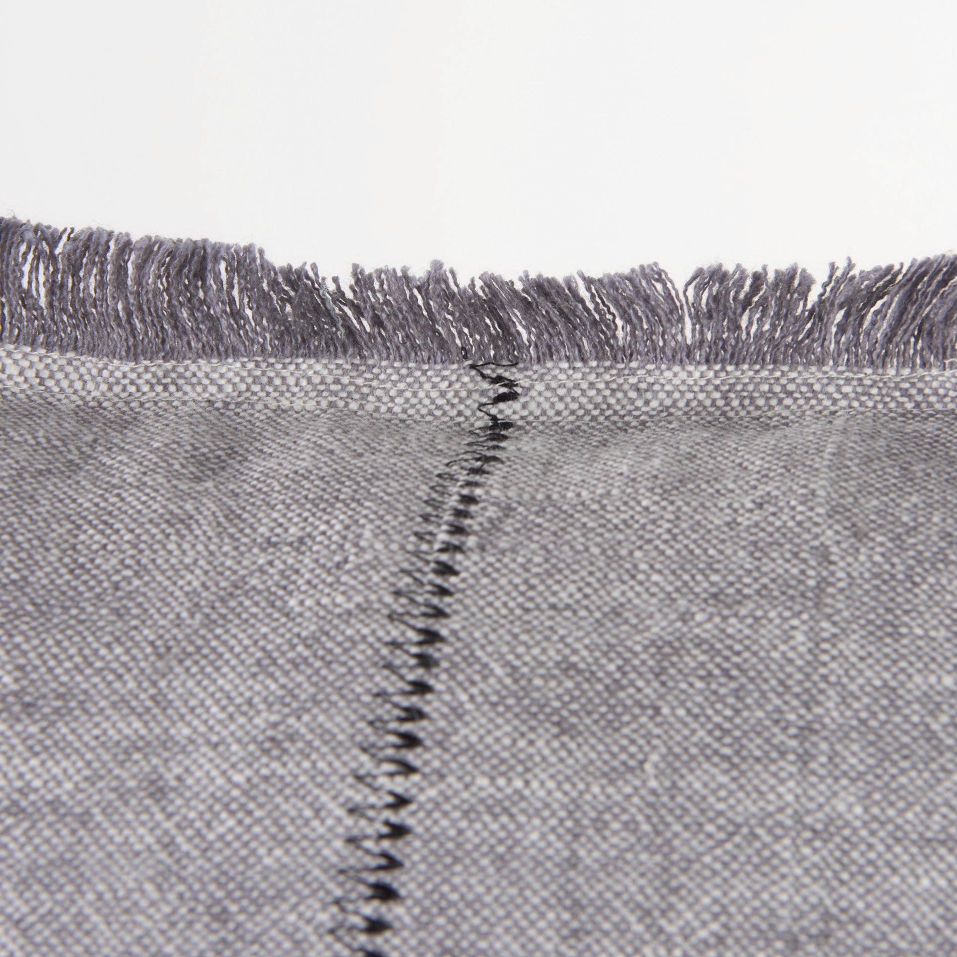 Thais 20L x 20W Blue and Cream Fringed Decorative Pillow Cover - Central Designs