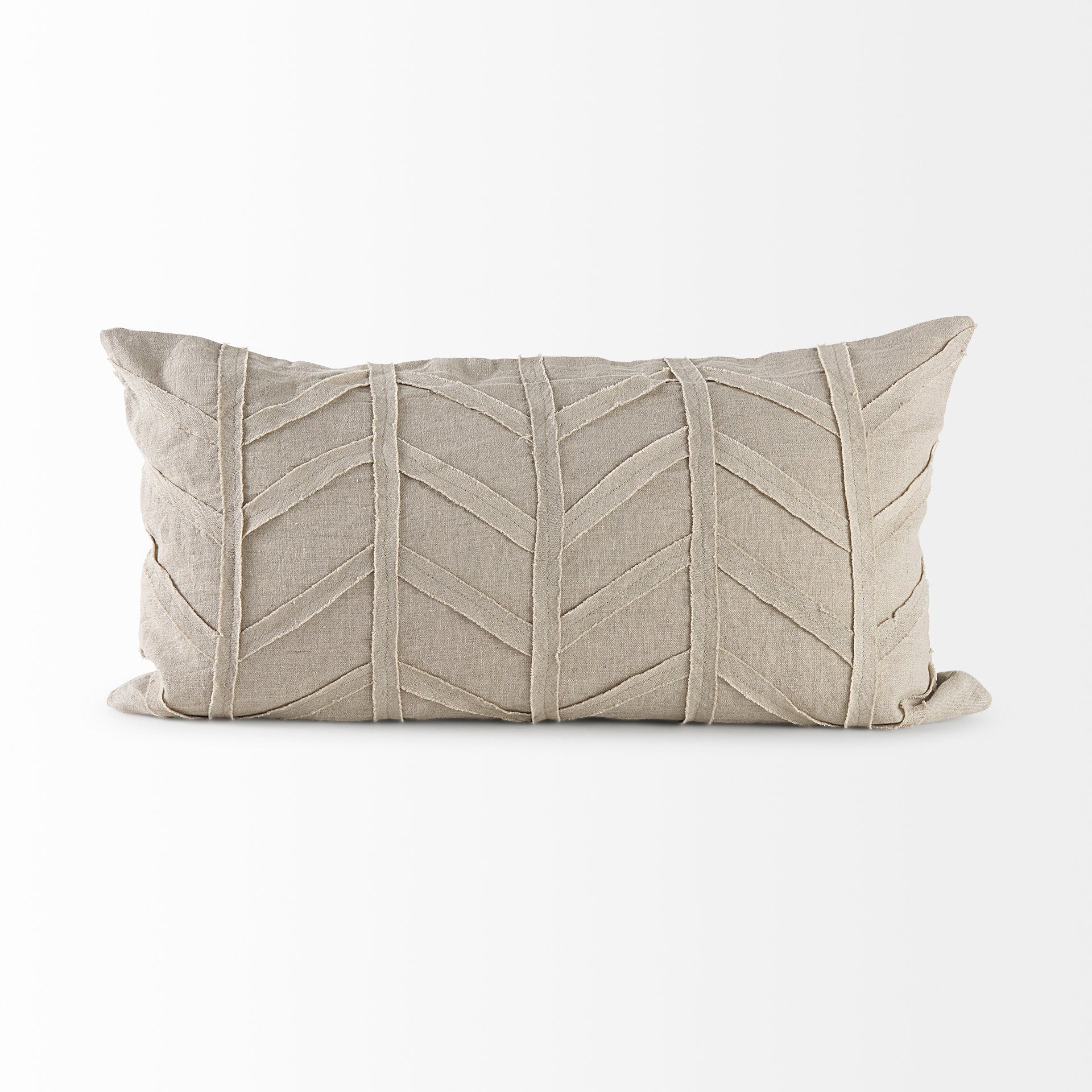 Ivivva 14L x 26W Beige Fabric Textured Decorative Pillow Cover - Central Designs