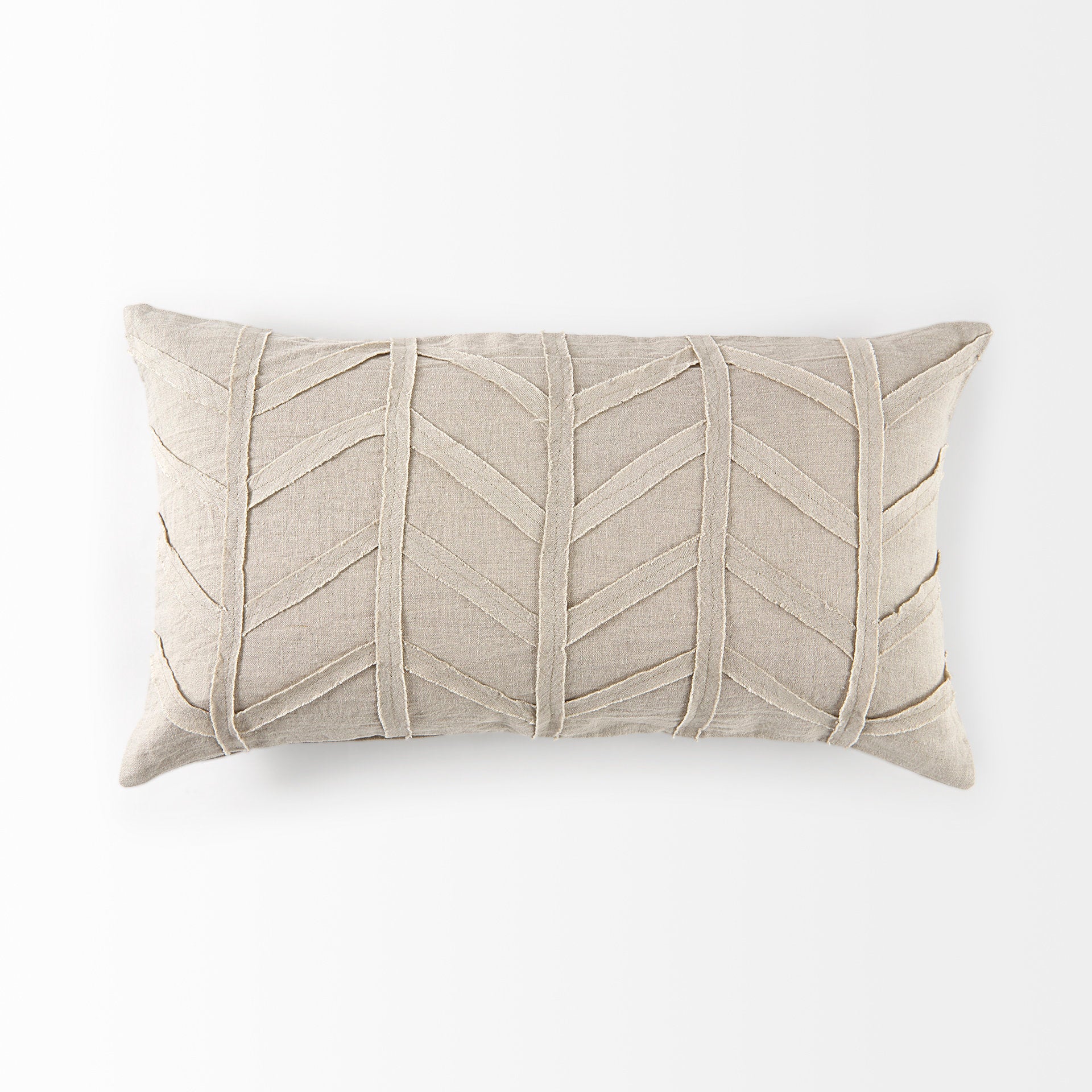 Ivivva 14L x 26W Beige Fabric Textured Decorative Pillow Cover - Central Designs