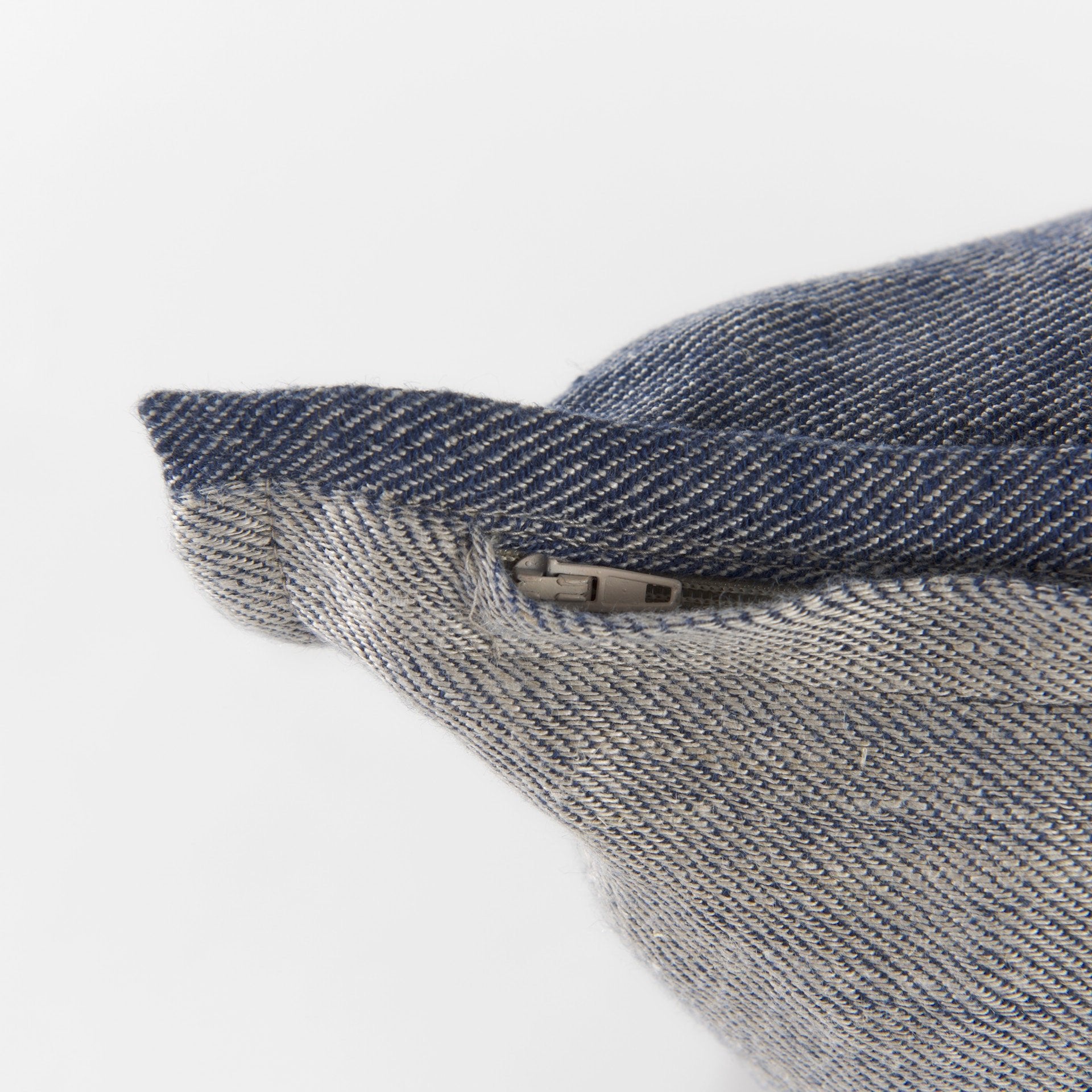 Aubrielle 20L x 20W Gray and Blue Fabric Color Blocked Decorative Pillow Cover - Central Designs