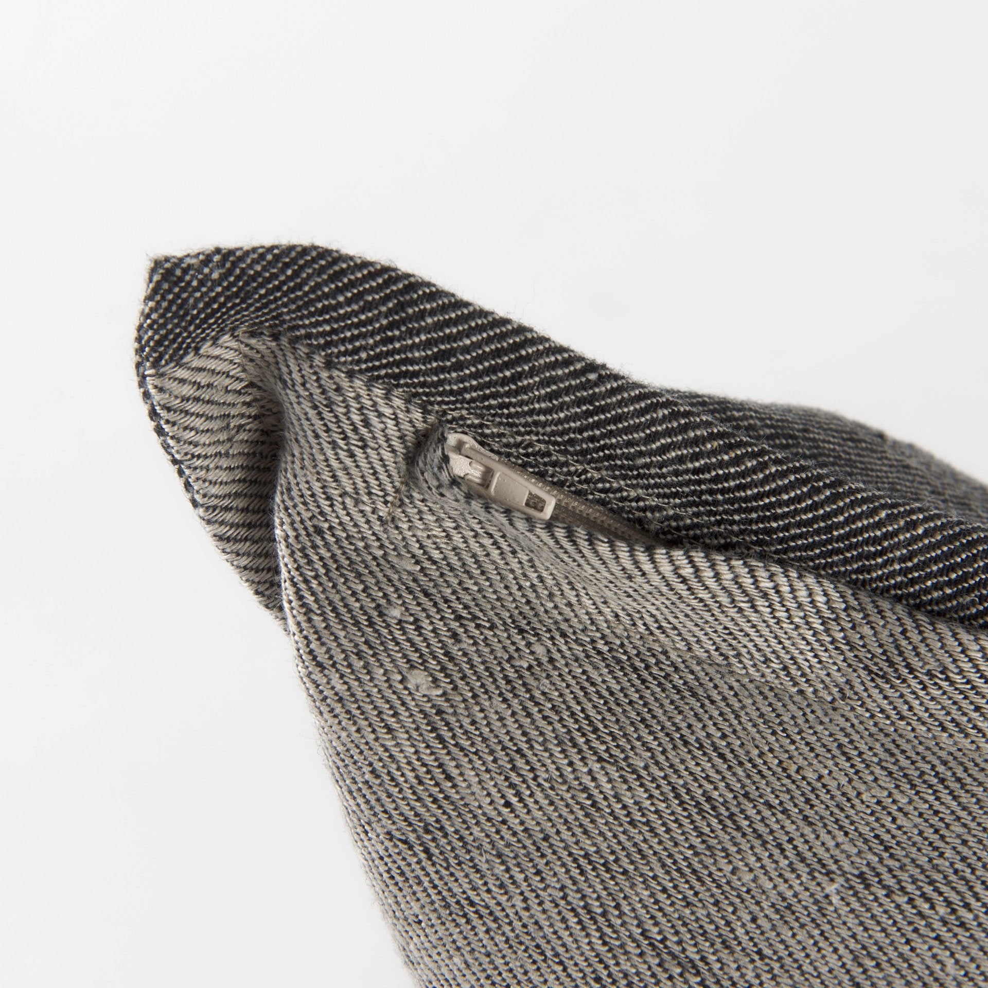 Zadie 14L x 26W Light Gray and Dark Gray Fabric Color Blocked Decorative Pillow Cover - Central Designs