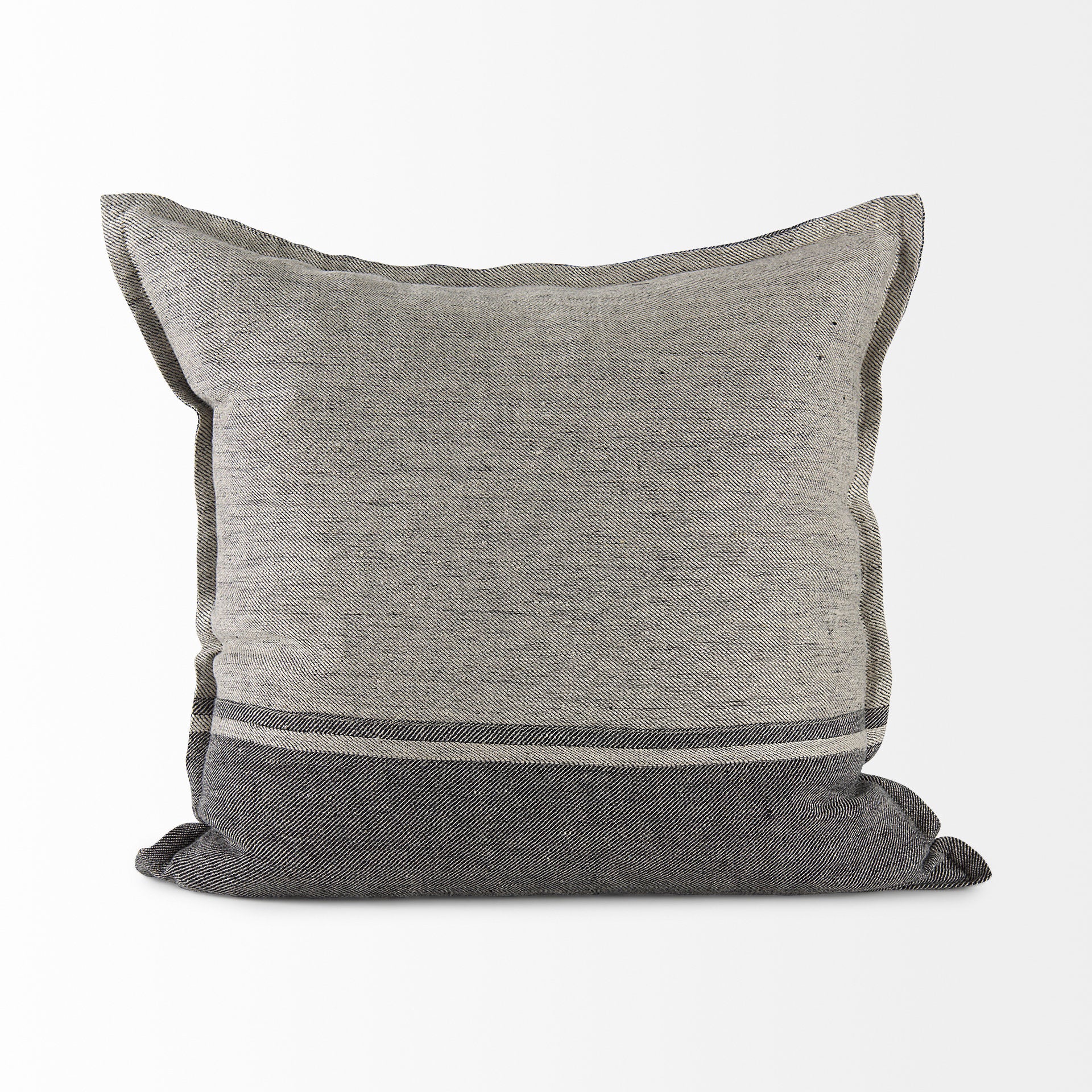 Zadie 20L x 20W Light Gray and Dark Gray Fabric Color Blocked Decorative Pillow Cover - Central Designs