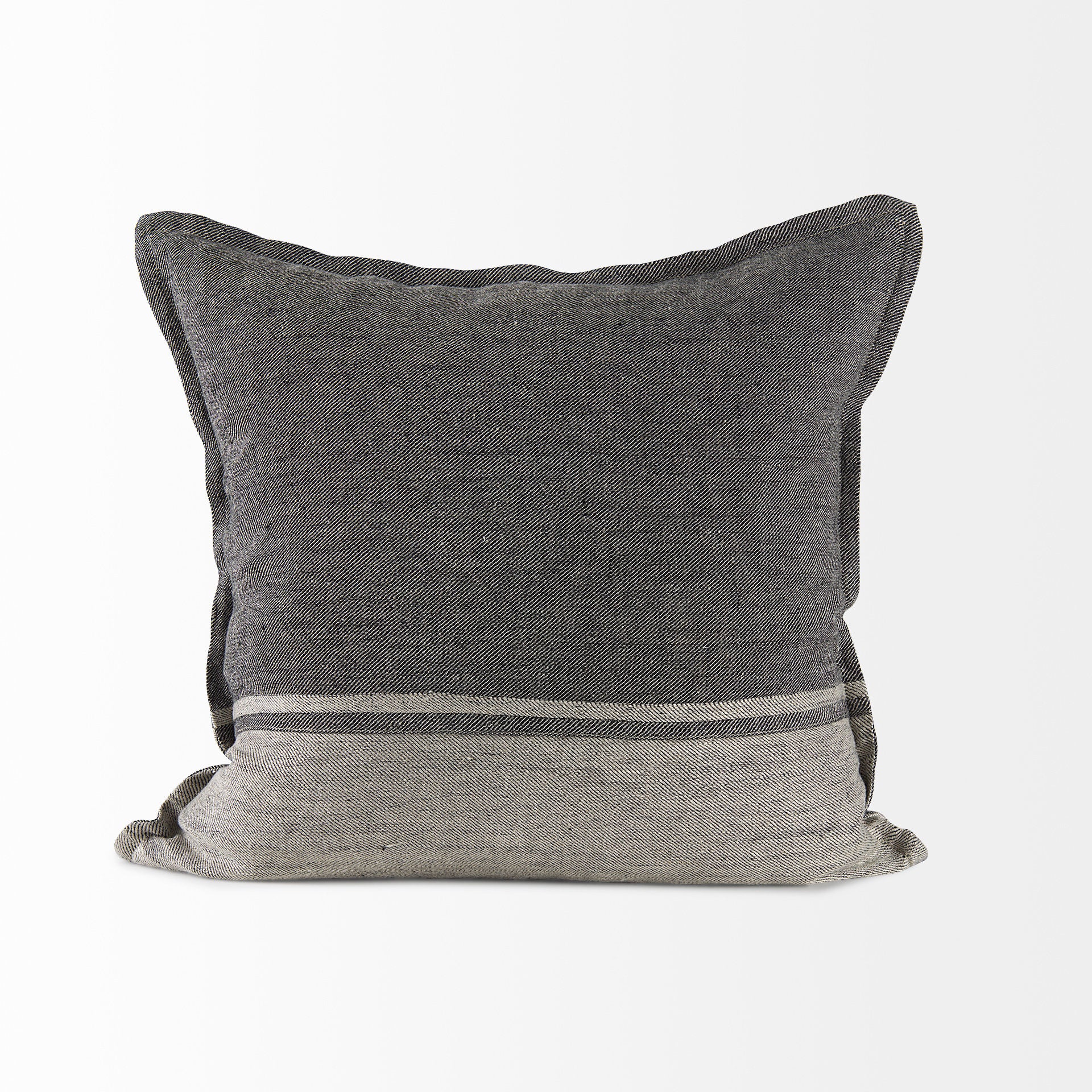 Zadie 20L x 20W Light Gray and Dark Gray Fabric Color Blocked Decorative Pillow Cover - Central Designs