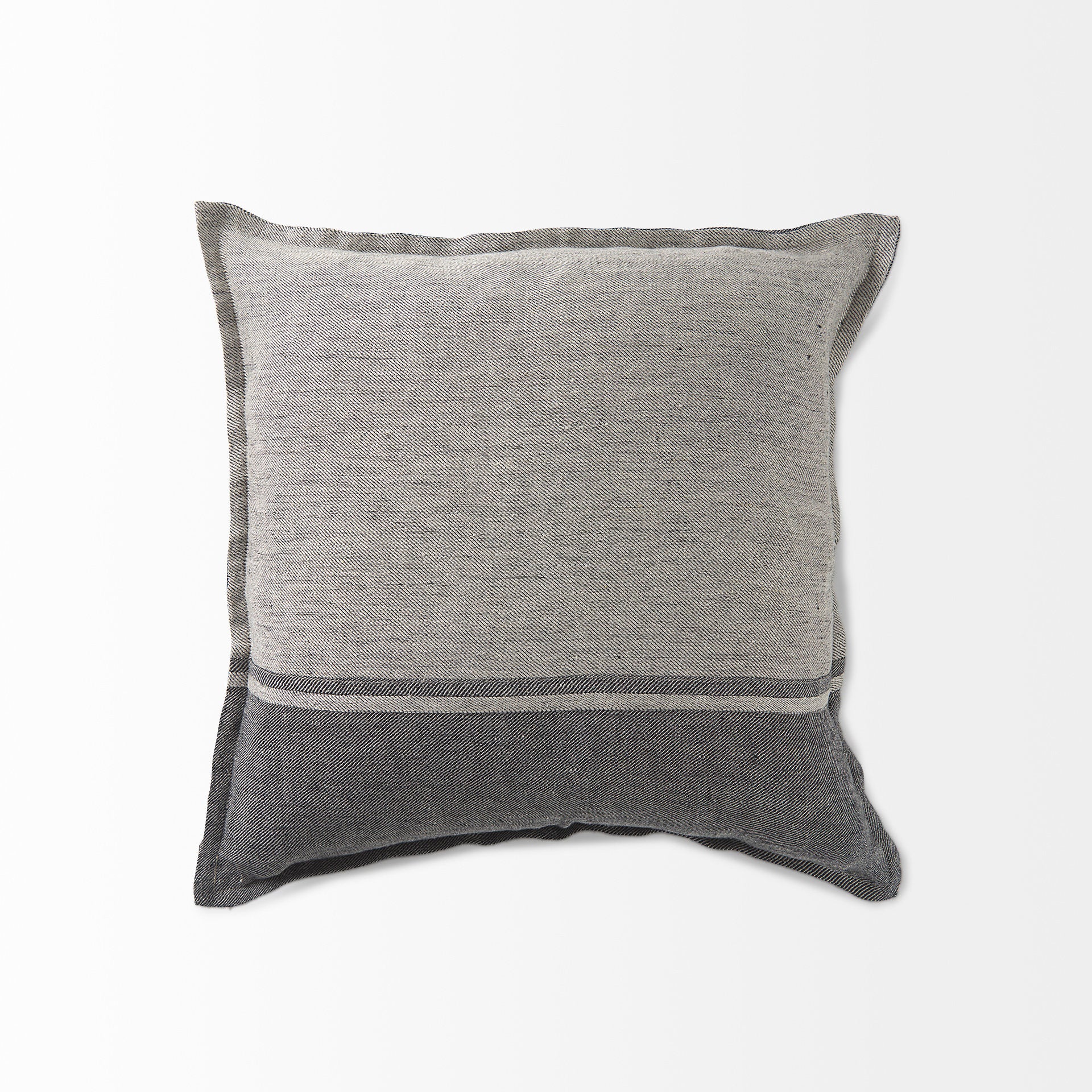 Zadie 20L x 20W Light Gray and Dark Gray Fabric Color Blocked Decorative Pillow Cover - Central Designs