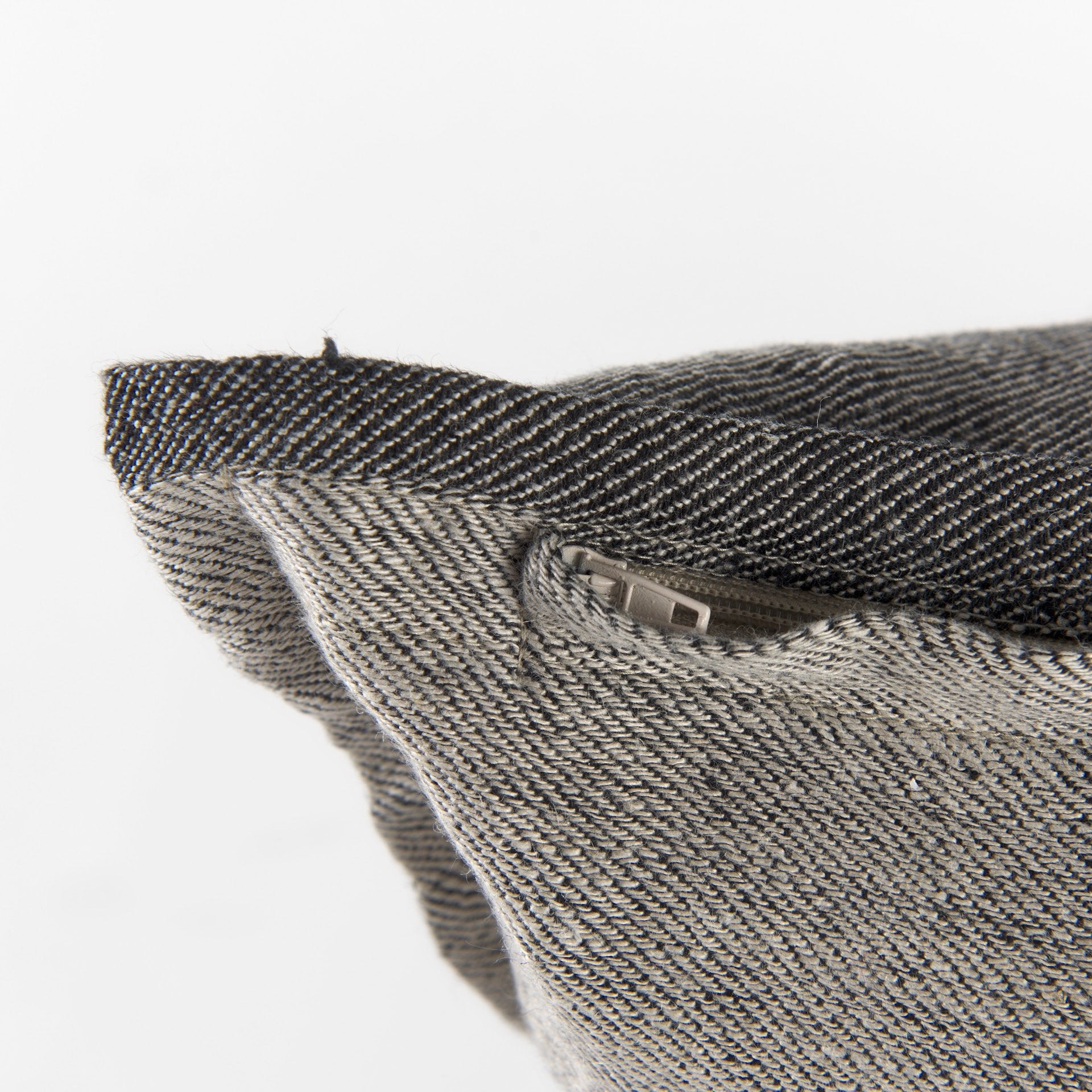 Zadie 20L x 20W Light Gray and Dark Gray Fabric Color Blocked Decorative Pillow Cover - Central Designs