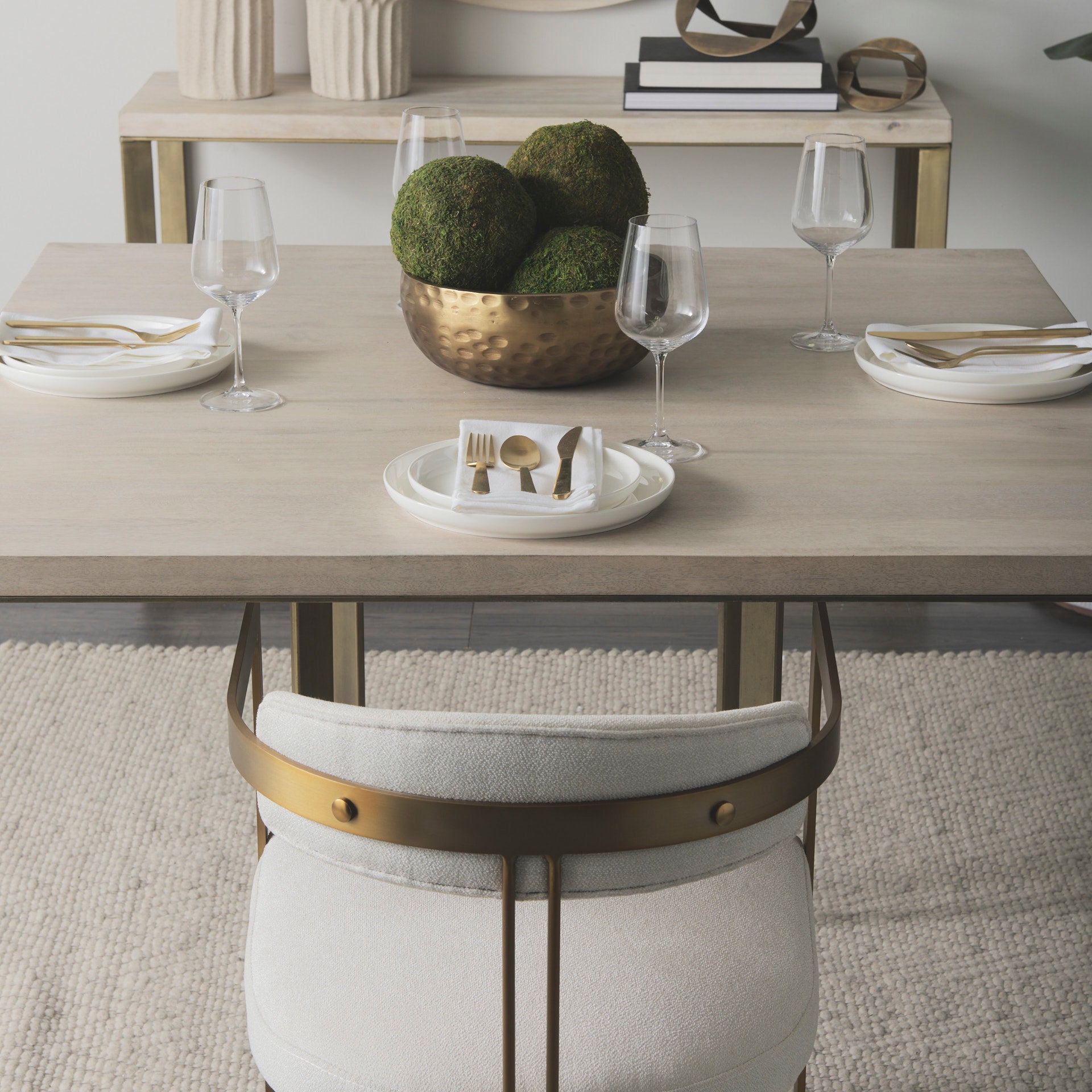 Karmel 12L x 12W Gold Hammered Aluminum Bowl - Central Designs